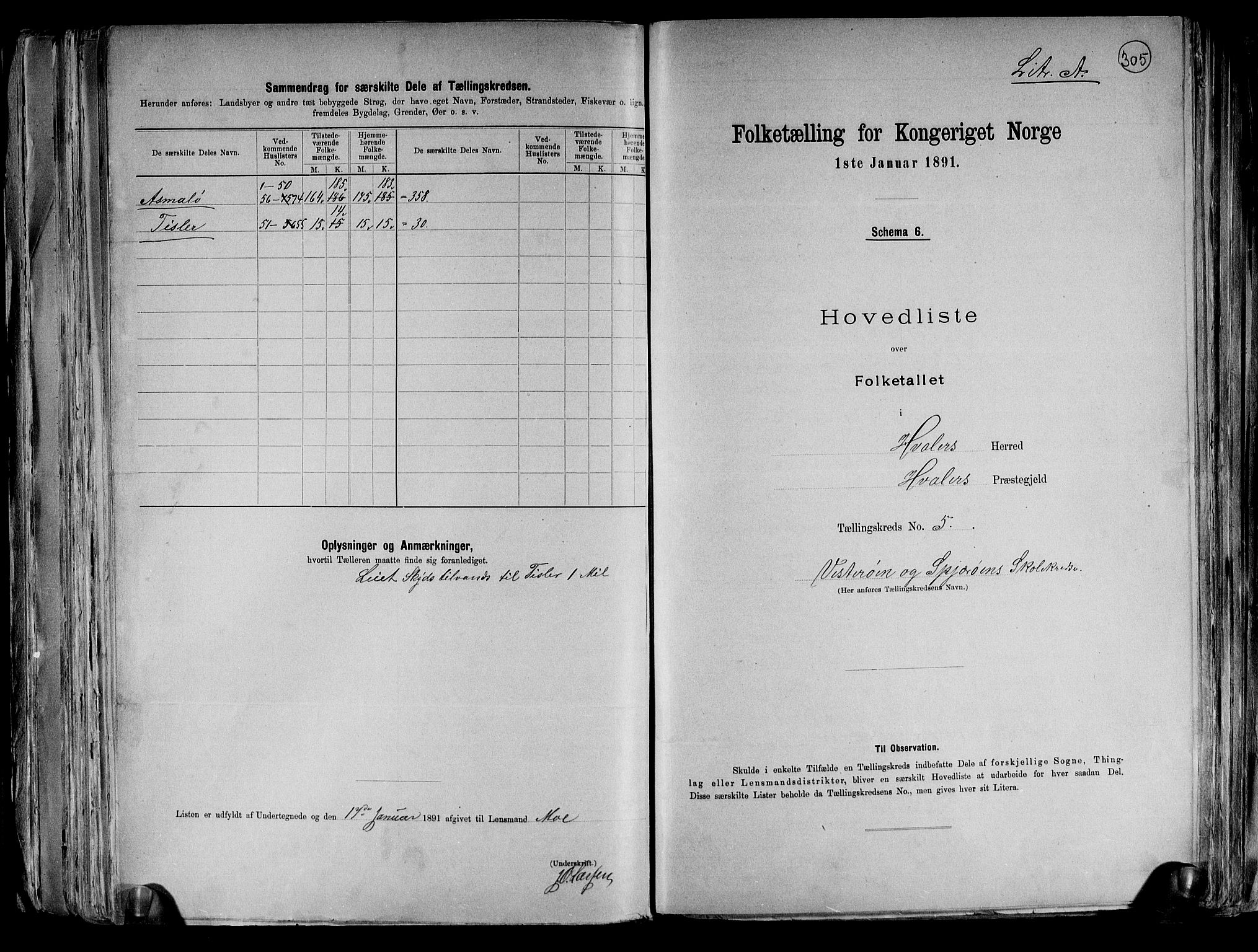 RA, 1891 census for 0111 Hvaler, 1891, p. 18