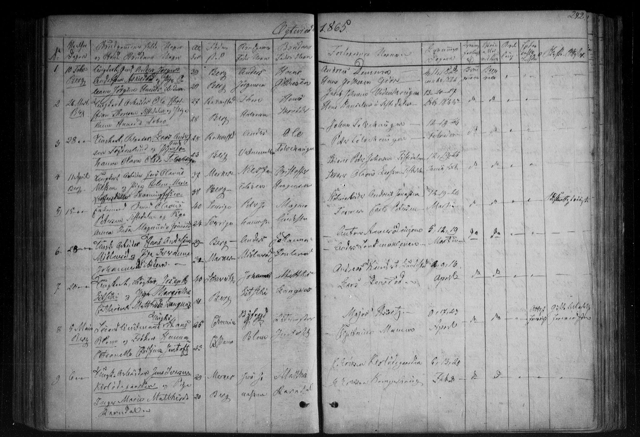 Berg prestekontor Kirkebøker, SAO/A-10902/F/Fa/L0005: Parish register (official) no. I 5, 1861-1877, p. 242