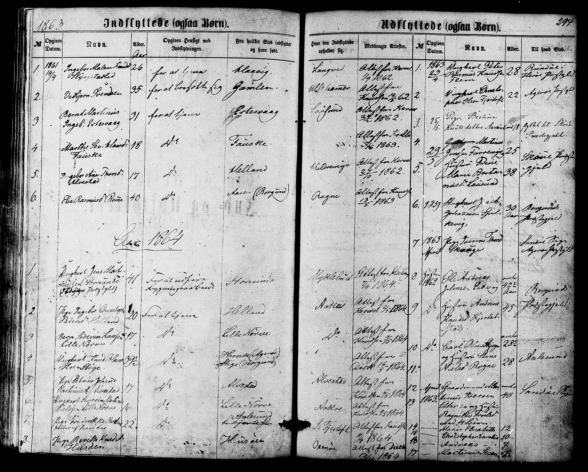 Ministerialprotokoller, klokkerbøker og fødselsregistre - Møre og Romsdal, SAT/A-1454/536/L0498: Parish register (official) no. 536A07, 1862-1875, p. 294