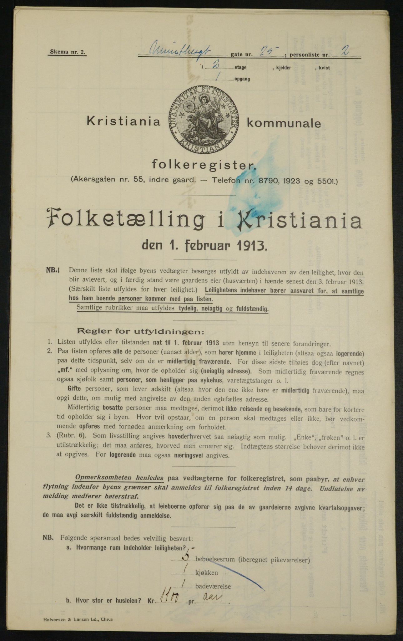 OBA, Municipal Census 1913 for Kristiania, 1913, p. 68062