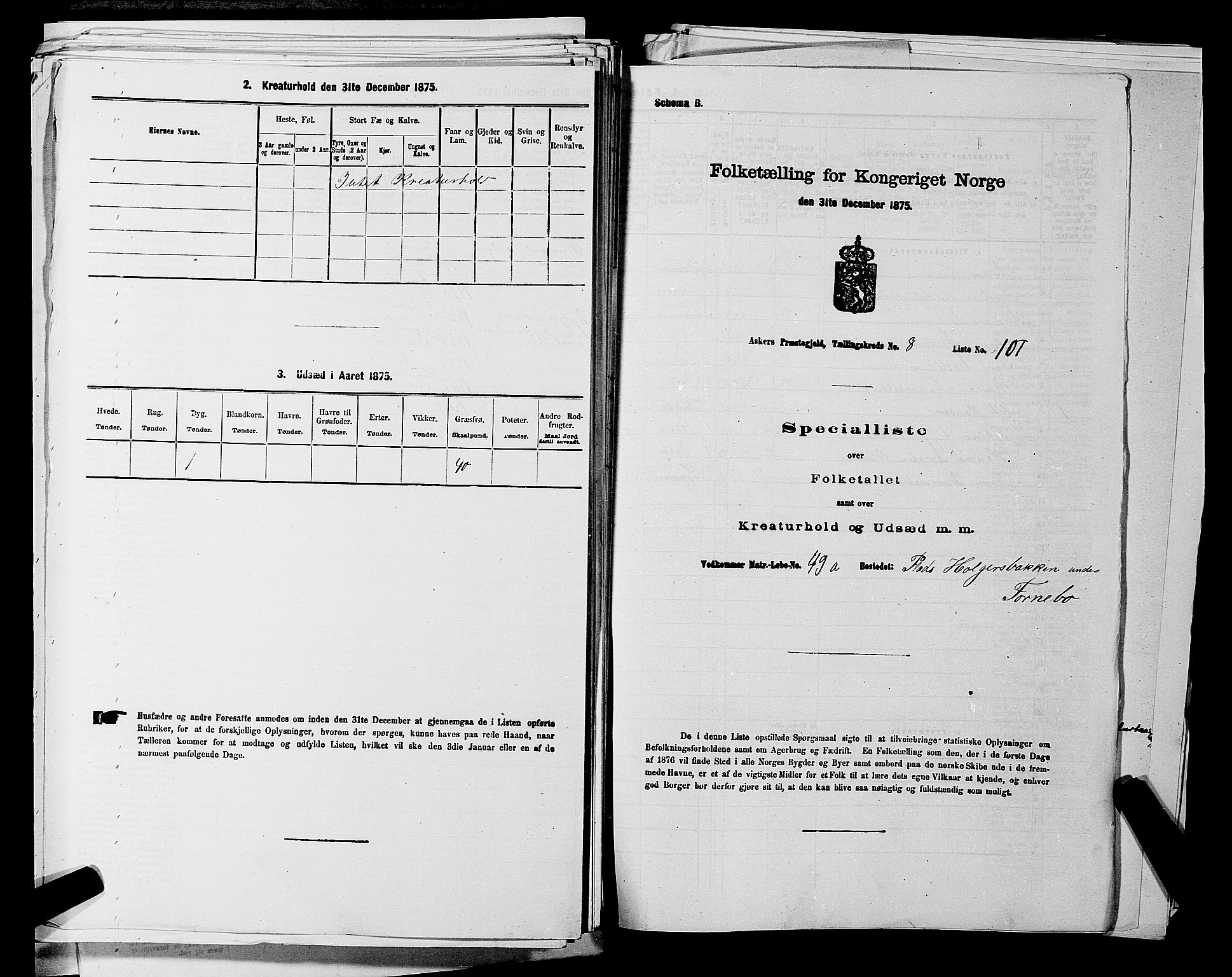 RA, 1875 census for 0220P Asker, 1875, p. 1651