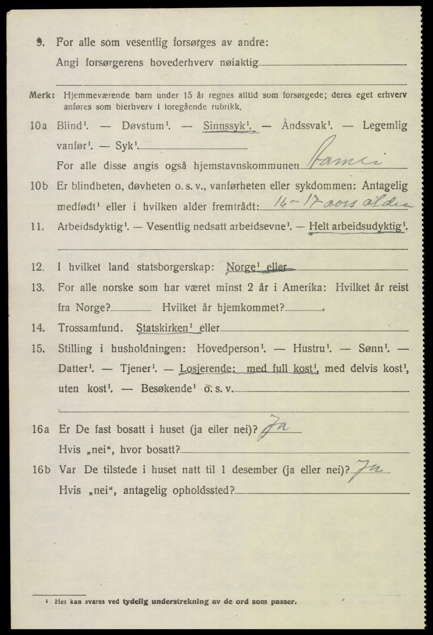 SAK, 1920 census for Åmli, 1920, p. 4222