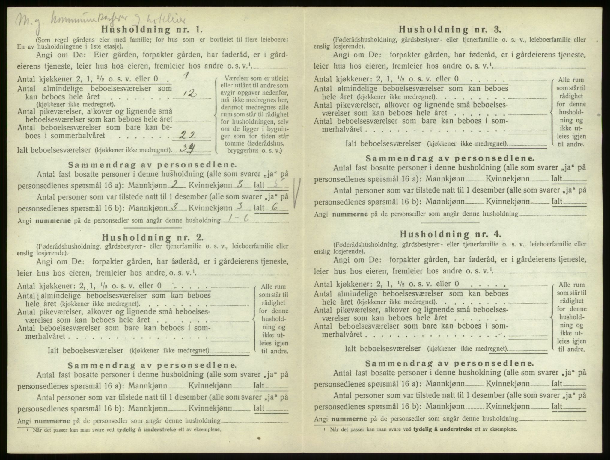 SAB, 1920 census for Ulvik, 1920, p. 56