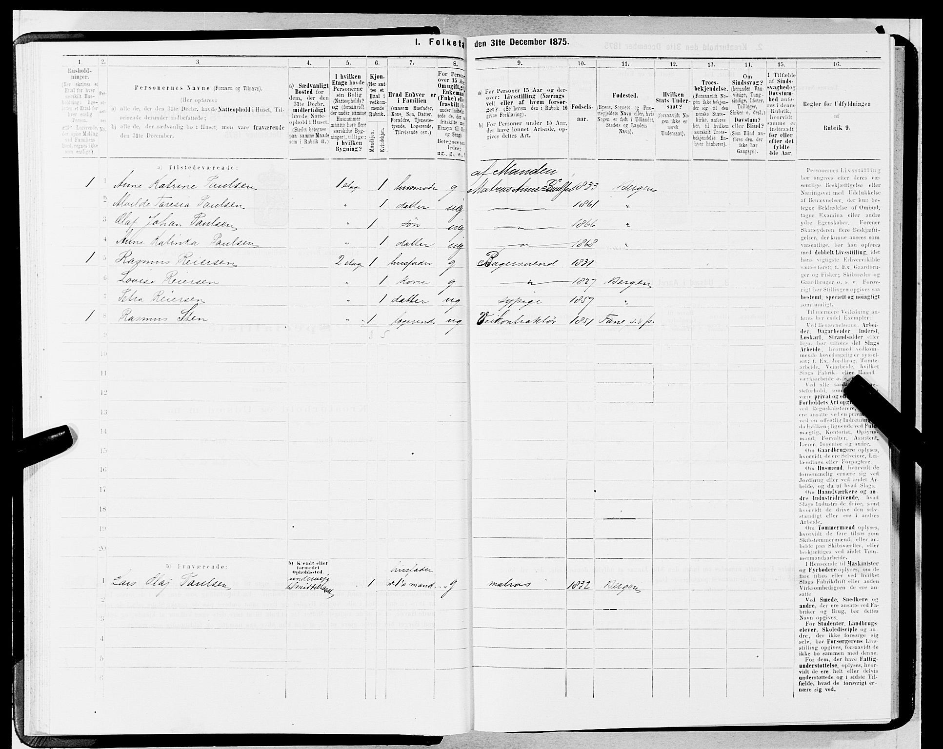 SAB, 1875 census for 1301 Bergen, 1875, p. 1953