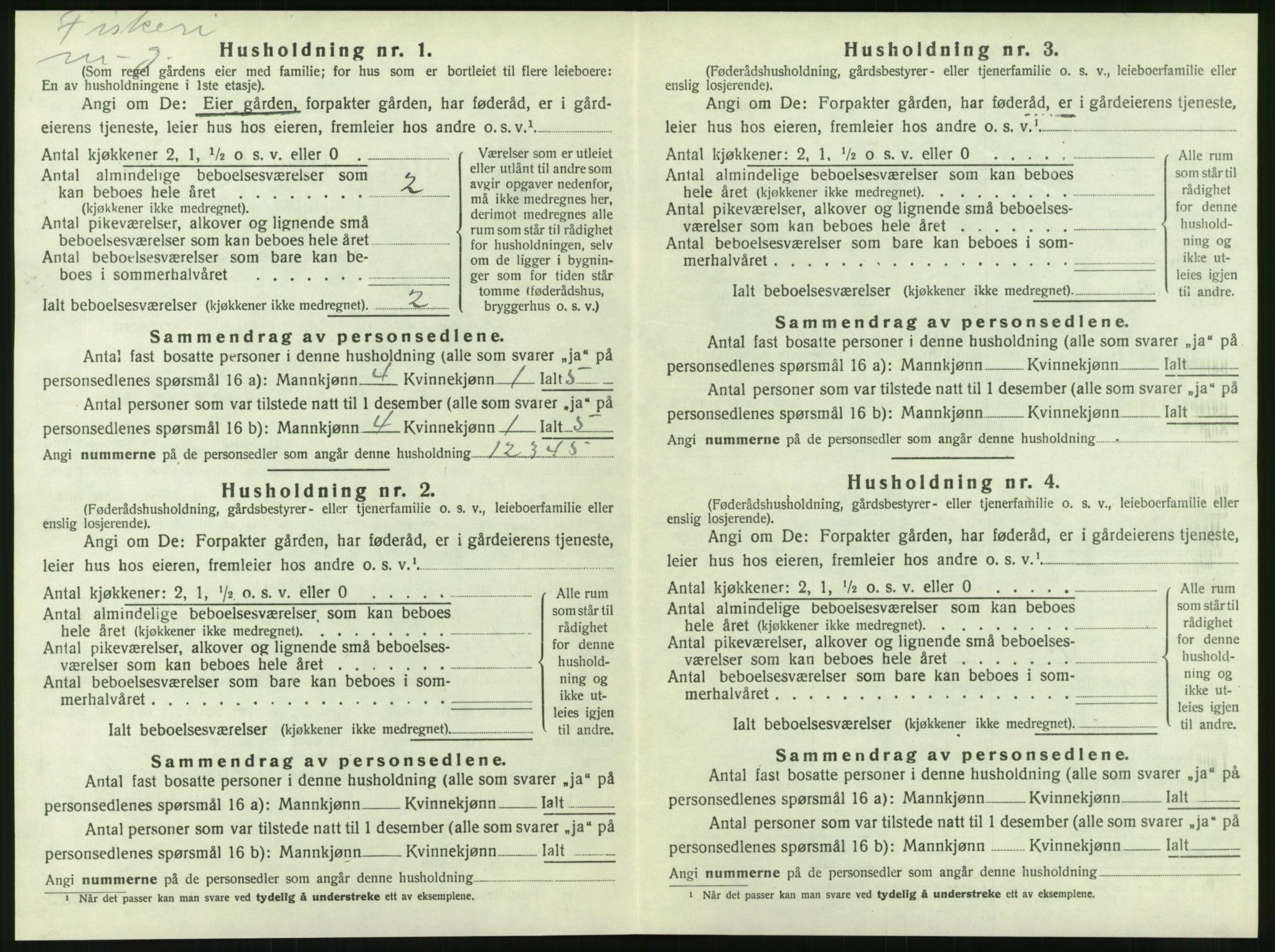 SAT, 1920 census for Nesna, 1920, p. 538