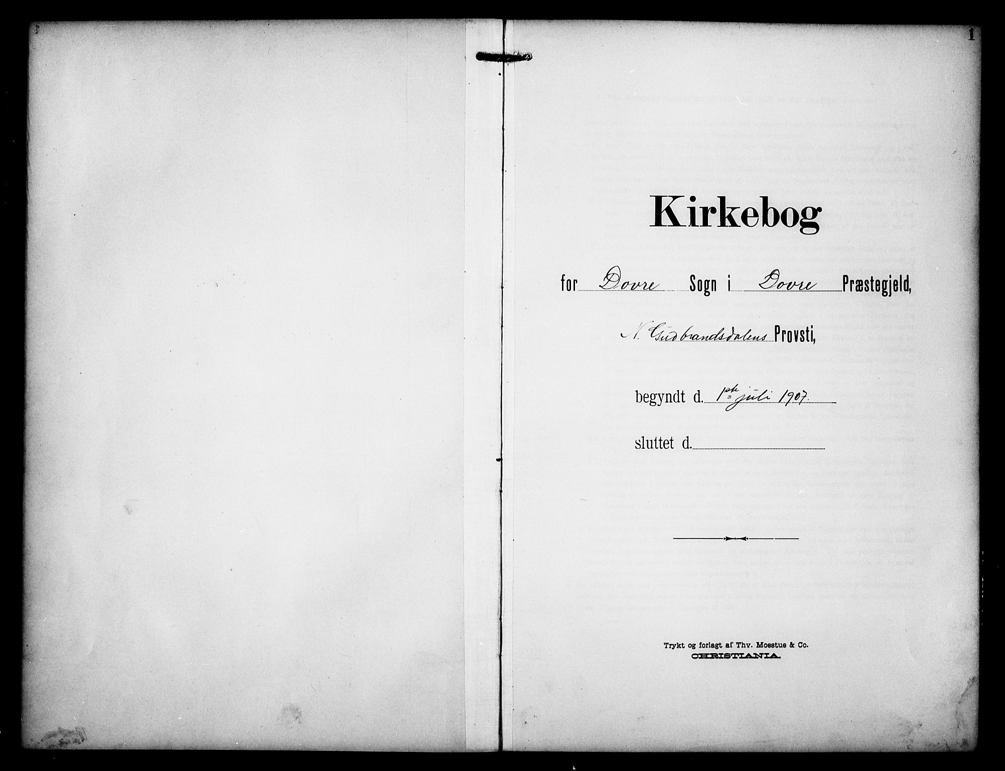 Dovre prestekontor, AV/SAH-PREST-066/H/Ha/Hab/L0003: Parish register (copy) no. 3, 1907-1929