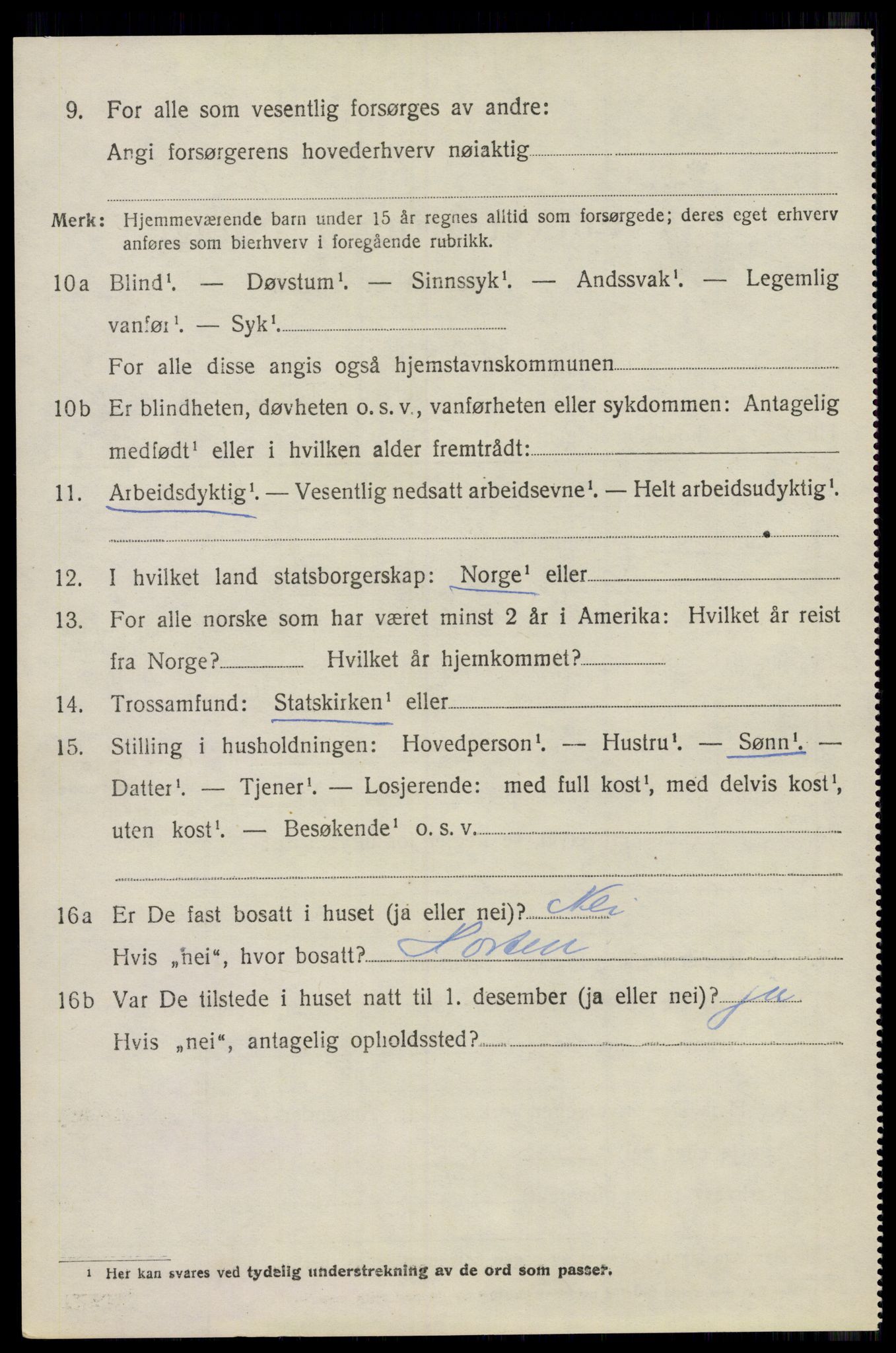 SAO, 1920 census for Moss land district, 1920, p. 5758