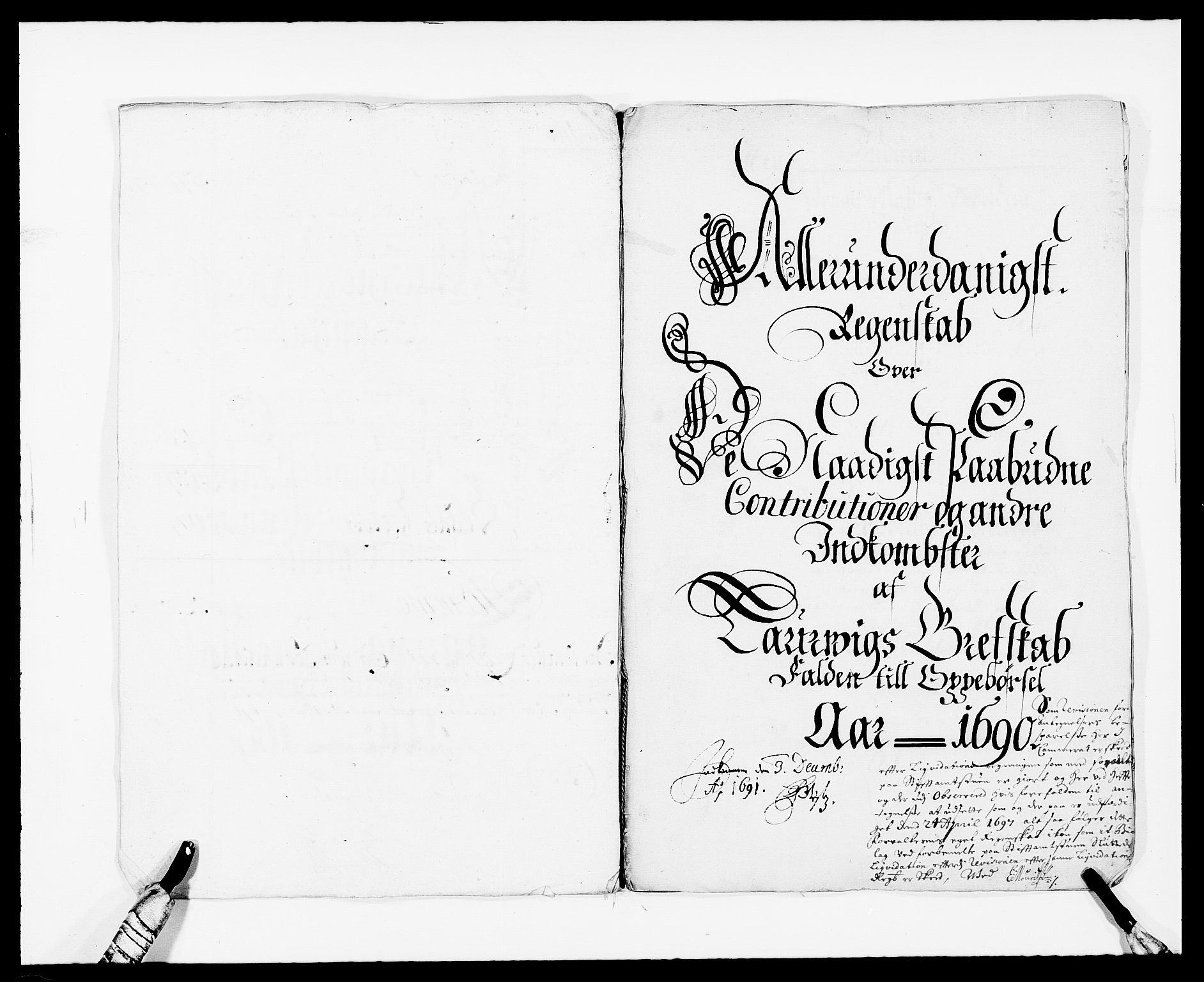 Rentekammeret inntil 1814, Reviderte regnskaper, Fogderegnskap, AV/RA-EA-4092/R33/L1972: Fogderegnskap Larvik grevskap, 1690-1691, p. 7