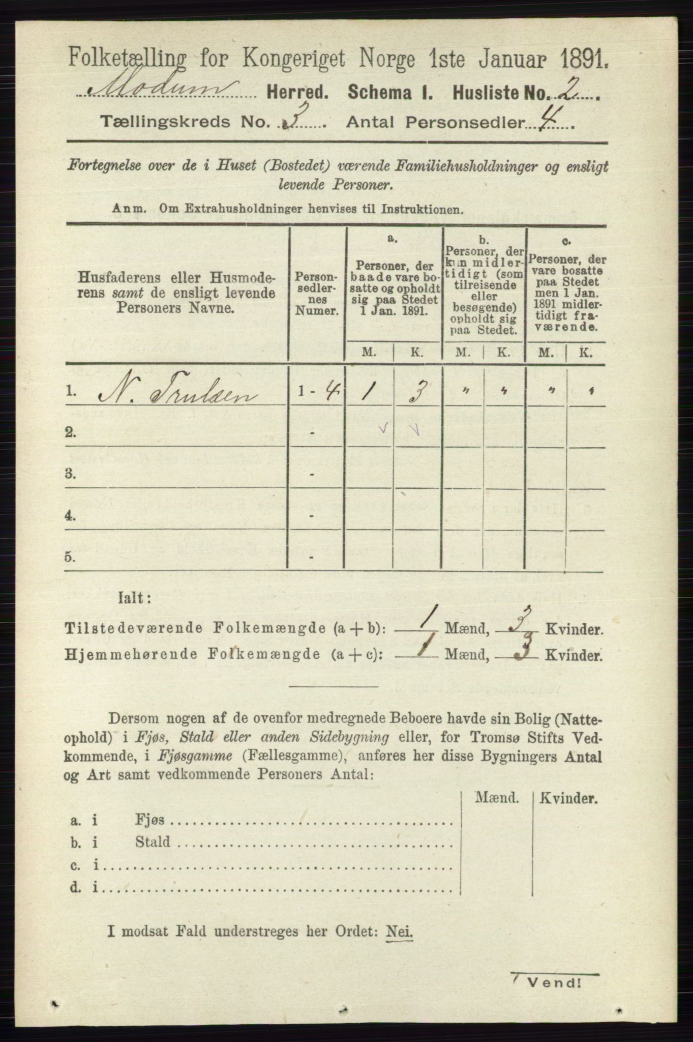 RA, 1891 census for 0623 Modum, 1891, p. 682