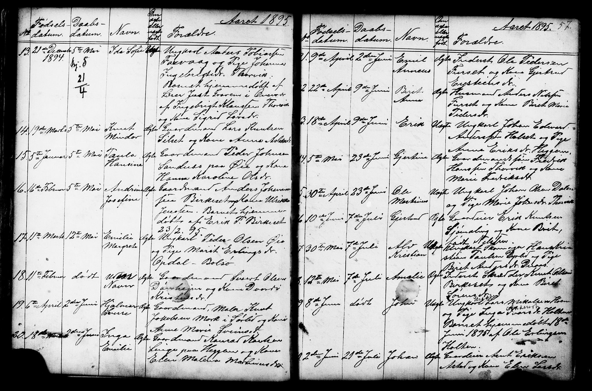 Ministerialprotokoller, klokkerbøker og fødselsregistre - Møre og Romsdal, SAT/A-1454/584/L0969: Parish register (copy) no. 584C02, 1877-1911, p. 57