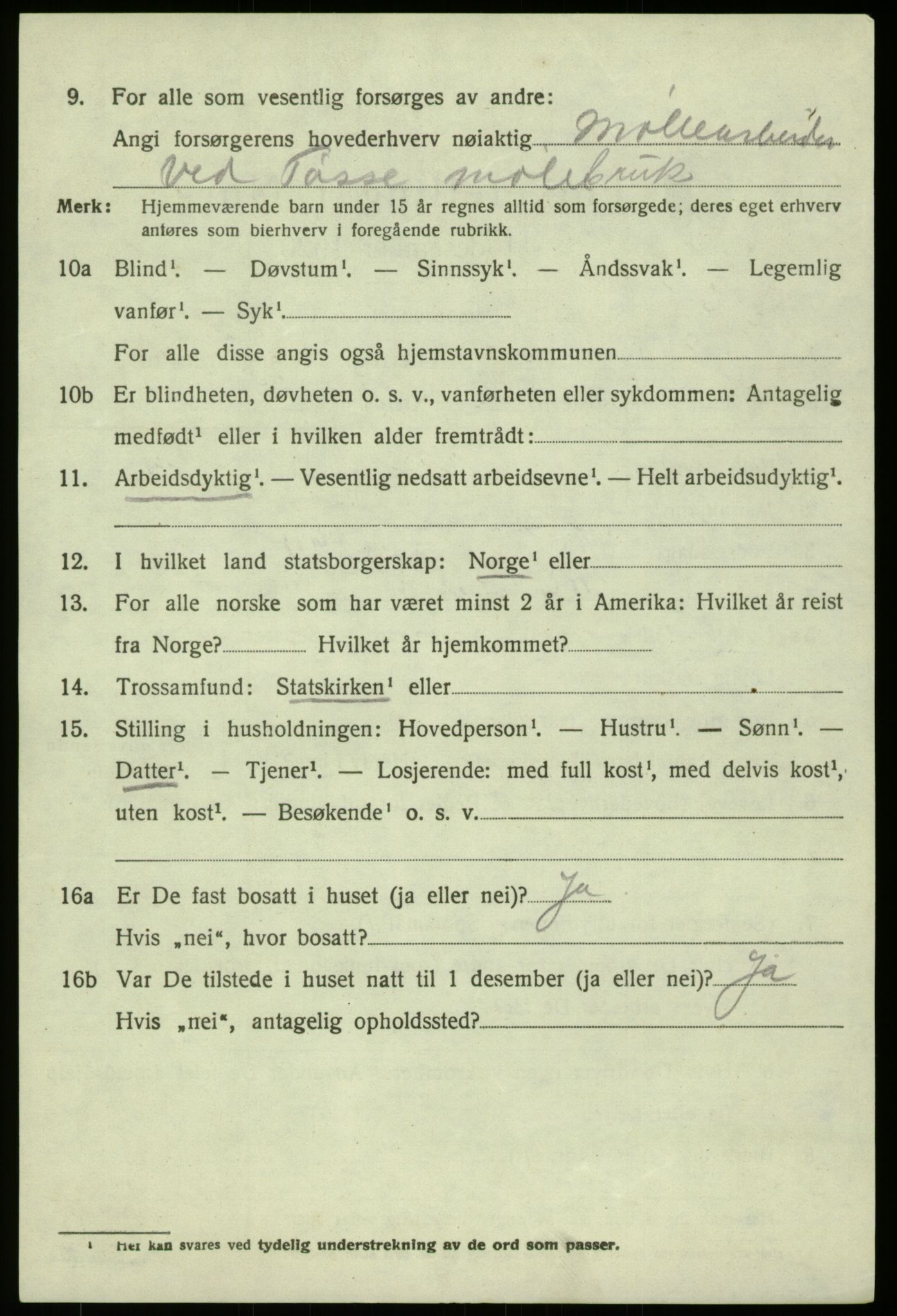 SAB, 1920 census for Hosanger, 1920, p. 4222