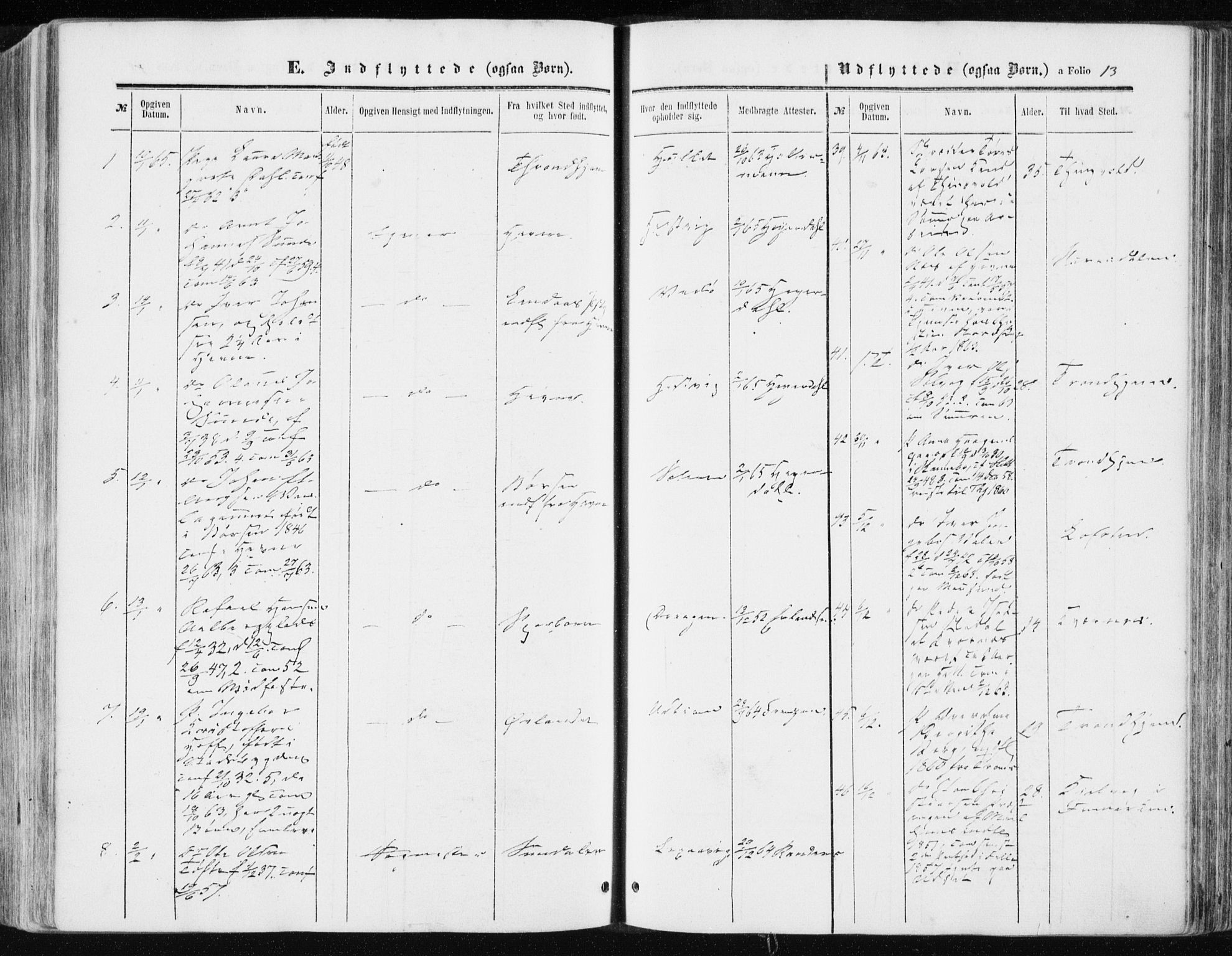 Ministerialprotokoller, klokkerbøker og fødselsregistre - Sør-Trøndelag, SAT/A-1456/634/L0531: Parish register (official) no. 634A07, 1861-1870, p. 13