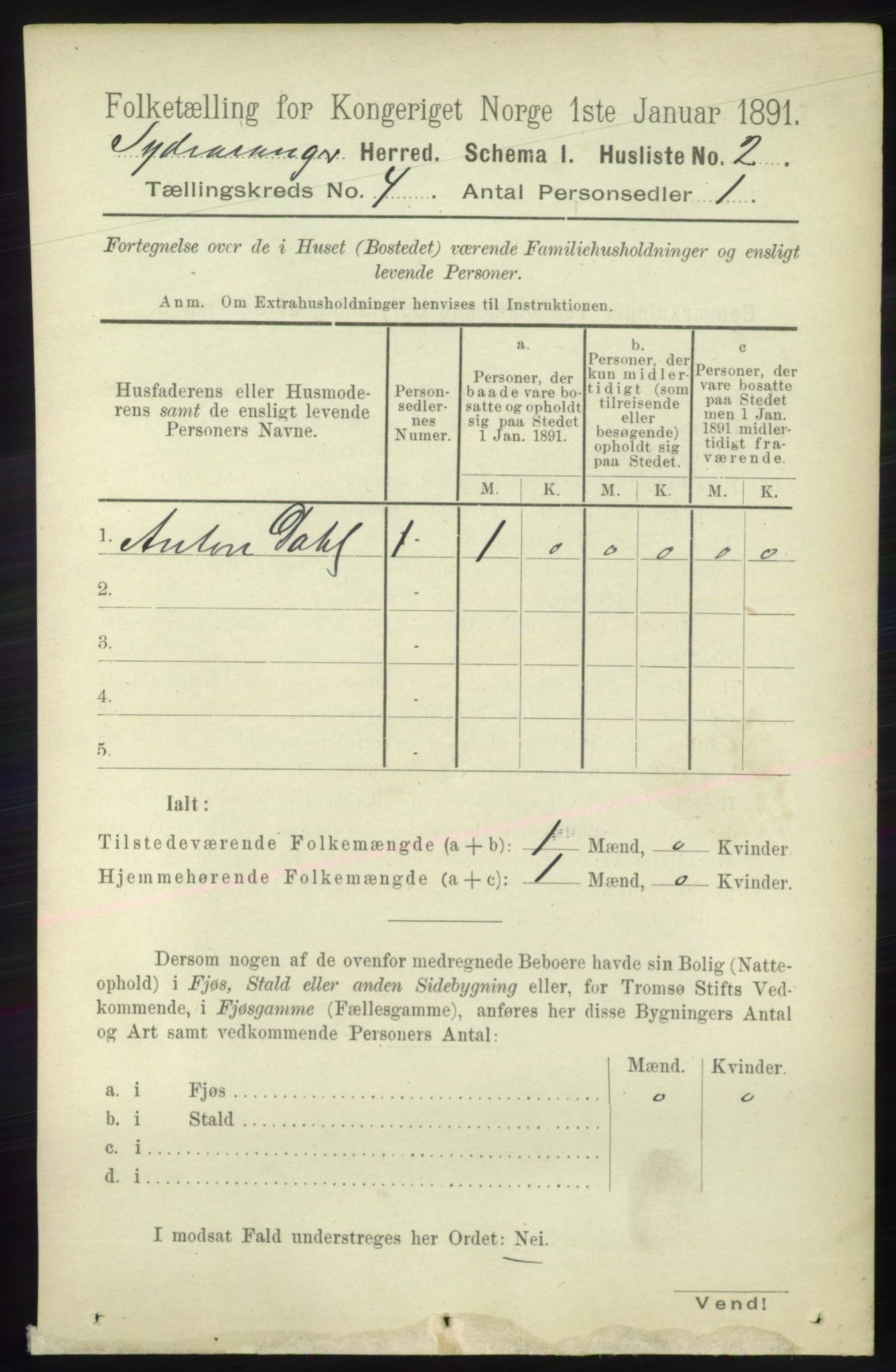 RA, 1891 census for 2030 Sør-Varanger, 1891, p. 1011