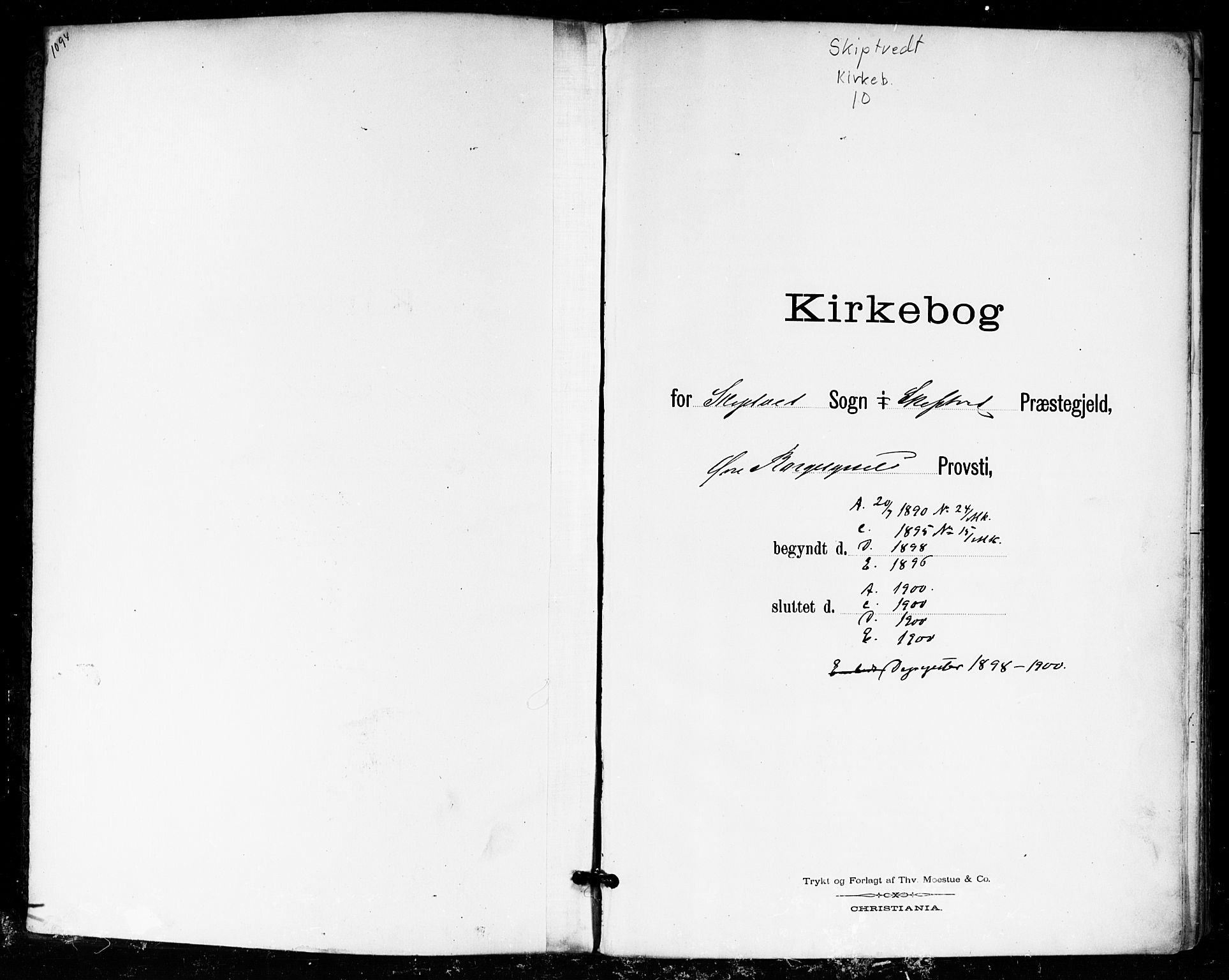 Skiptvet prestekontor Kirkebøker, SAO/A-20009/F/Fa/L0010: Parish register (official) no. 10, 1890-1900