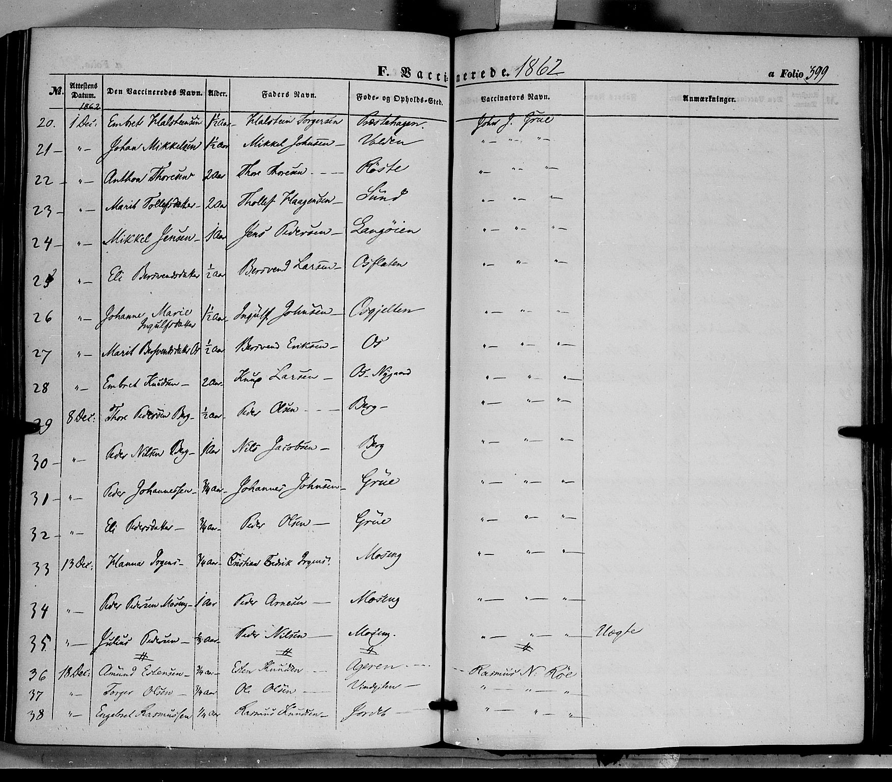 Tolga prestekontor, AV/SAH-PREST-062/K/L0006: Parish register (official) no. 6, 1852-1876, p. 399