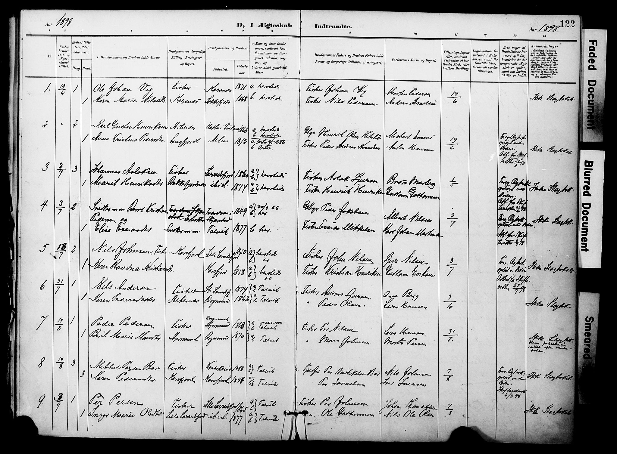 Talvik sokneprestkontor, SATØ/S-1337/H/Ha/L0014kirke: Parish register (official) no. 14, 1897-1905, p. 122
