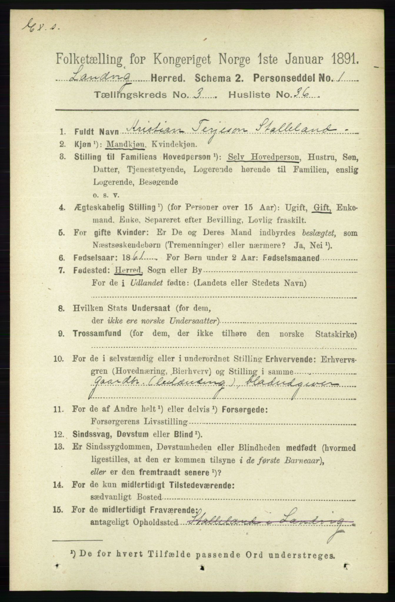 RA, Census 1891 for Nedenes amt: Gjenparter av personsedler for beslektede ektefeller, menn, 1891, p. 756