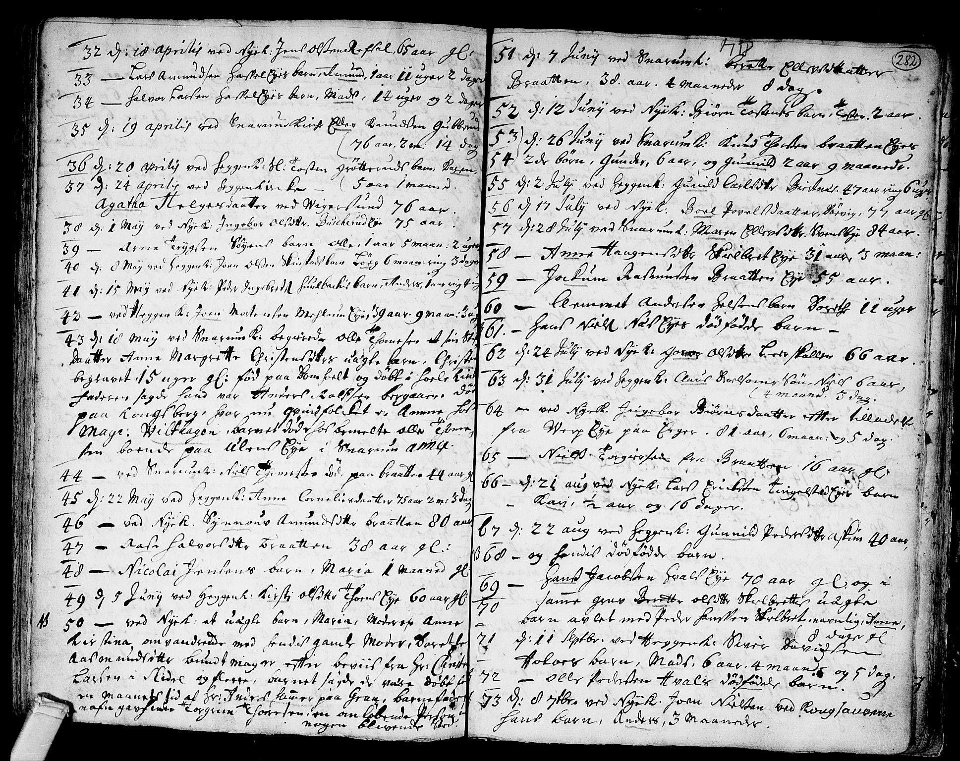 Modum kirkebøker, AV/SAKO-A-234/F/Fa/L0001: Parish register (official) no. 1, 1712-1740, p. 282