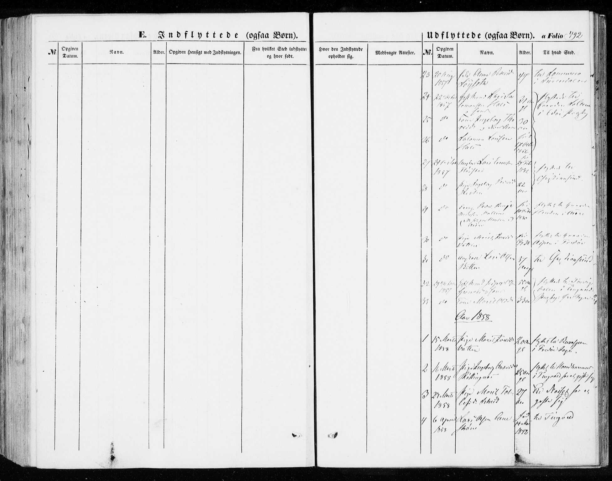 Ministerialprotokoller, klokkerbøker og fødselsregistre - Møre og Romsdal, SAT/A-1454/592/L1026: Parish register (official) no. 592A04, 1849-1867, p. 492