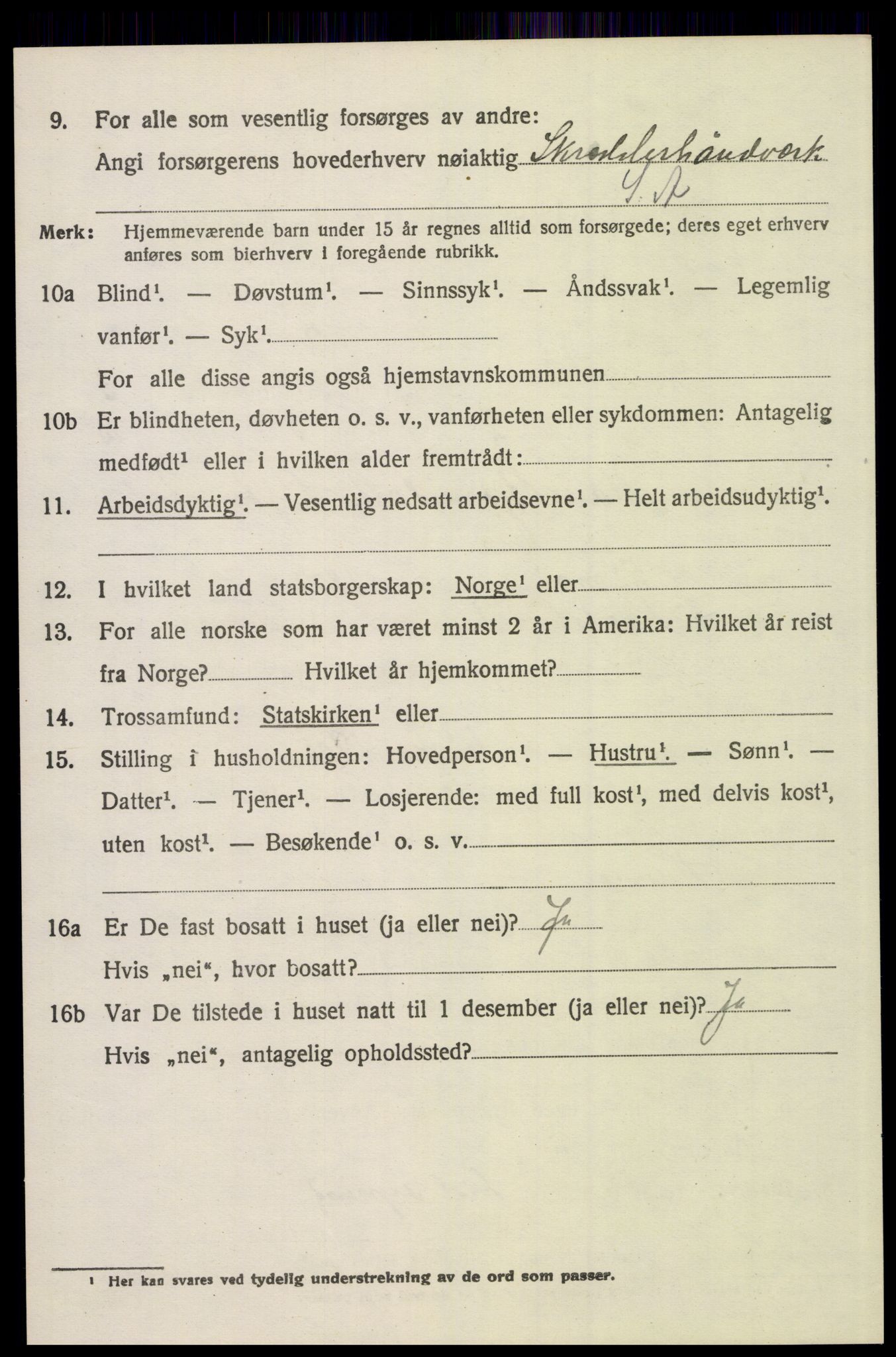 SAH, 1920 census for Trysil, 1920, p. 3492