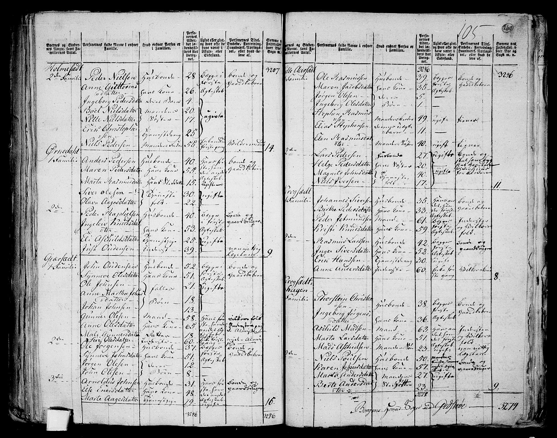 RA, 1801 census for 1531P Borgund, 1801, p. 259b-260a