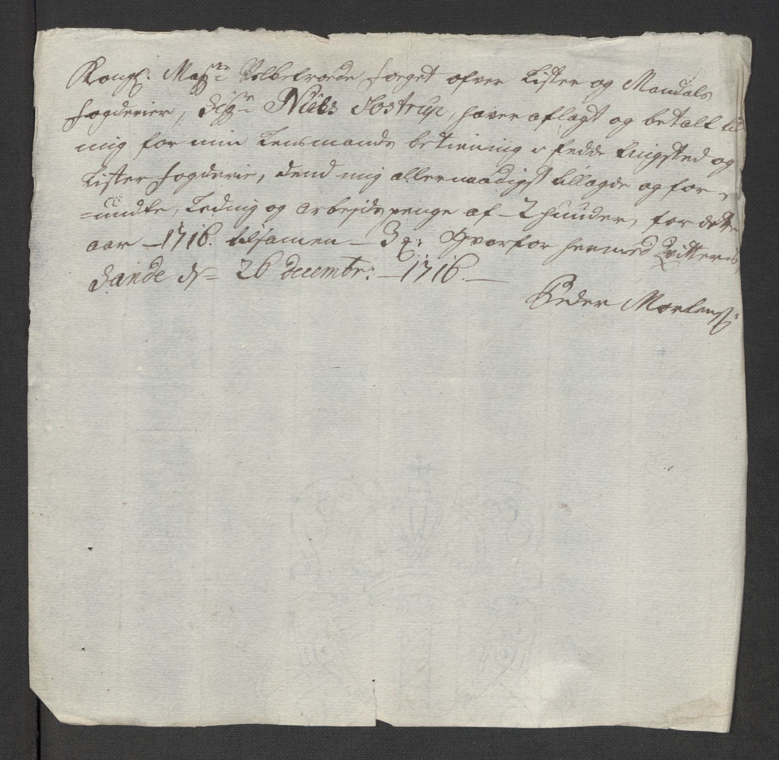 Rentekammeret inntil 1814, Reviderte regnskaper, Fogderegnskap, AV/RA-EA-4092/R43/L2560: Fogderegnskap Lista og Mandal, 1716, p. 215