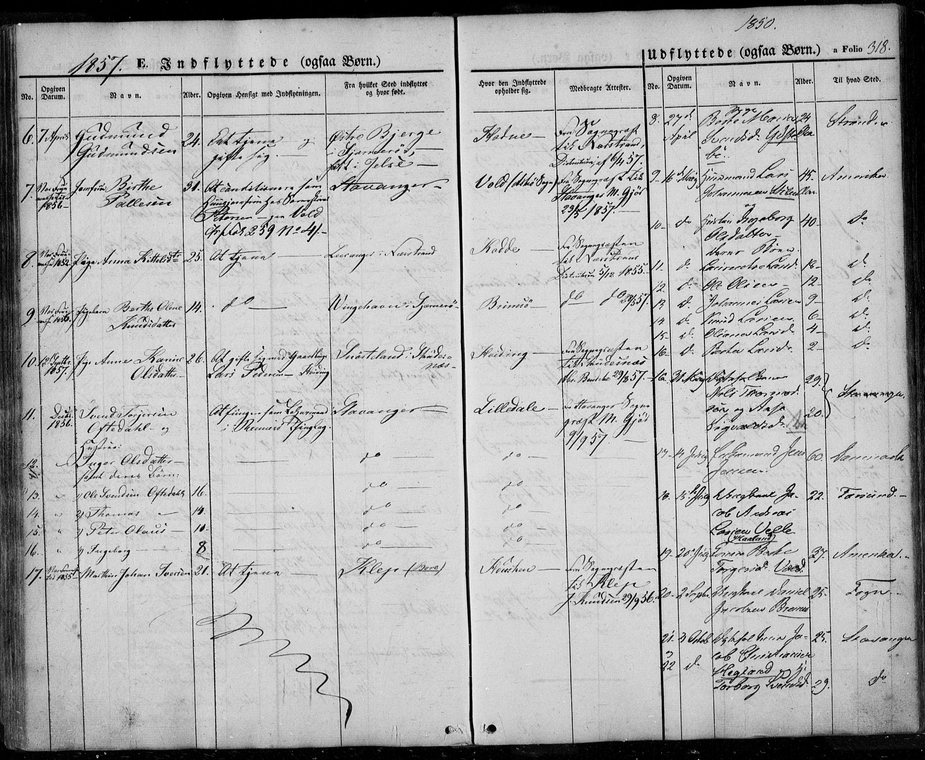 Rennesøy sokneprestkontor, SAST/A -101827/H/Ha/Haa/L0005: Parish register (official) no. A 5, 1838-1859, p. 318