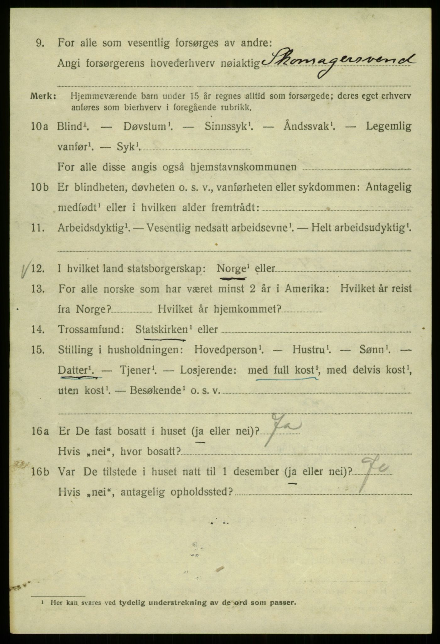 SAB, 1920 census for Bergen, 1920, p. 102755