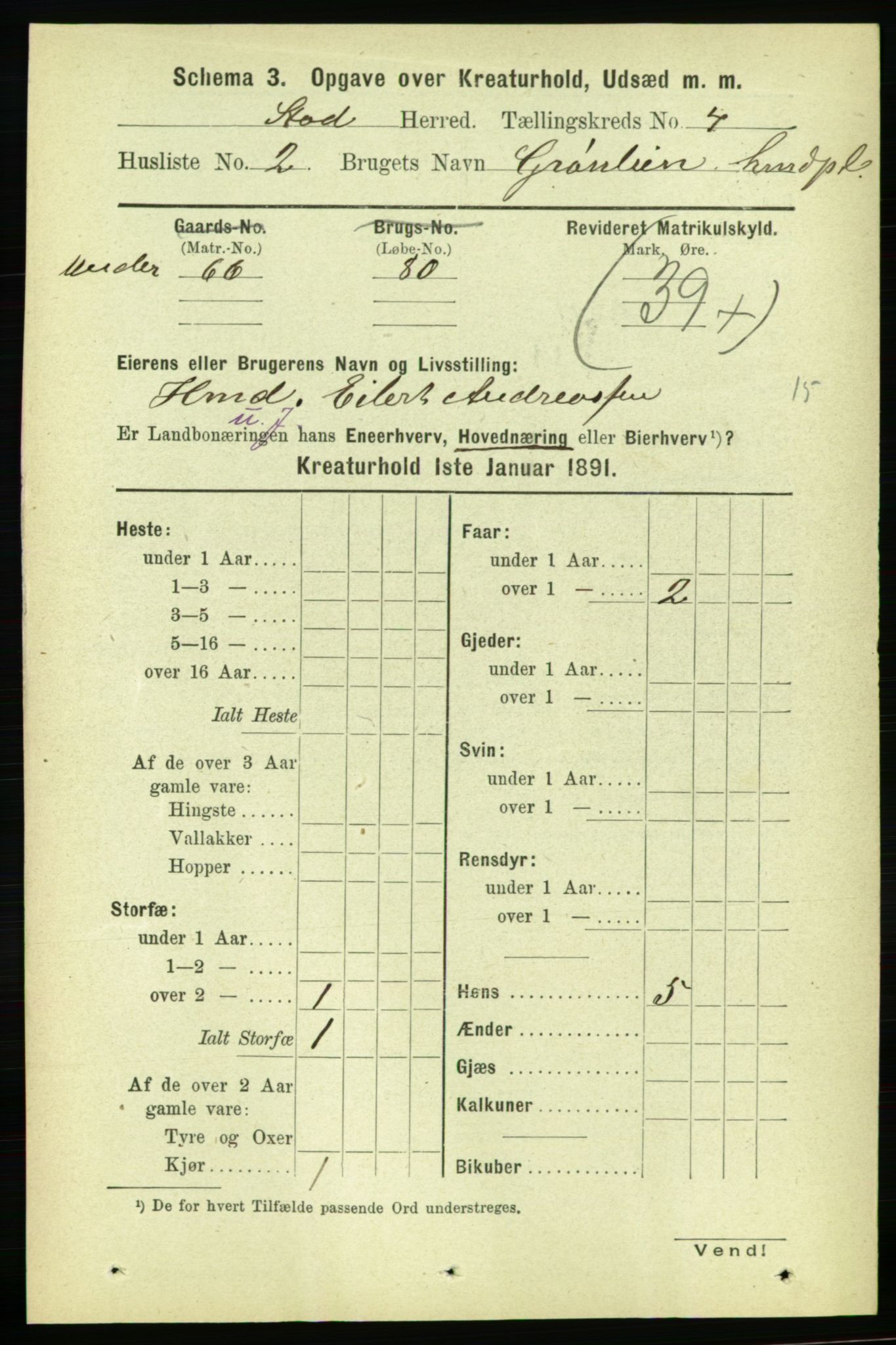 RA, 1891 census for 1734 Stod, 1891, p. 3377