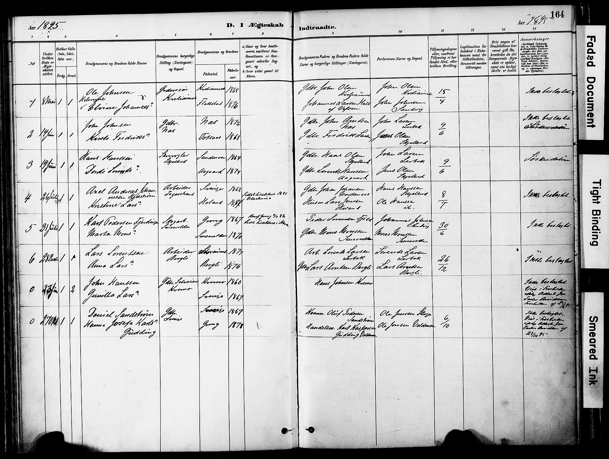 Ministerialprotokoller, klokkerbøker og fødselsregistre - Nord-Trøndelag, SAT/A-1458/755/L0494: Parish register (official) no. 755A03, 1882-1902, p. 164