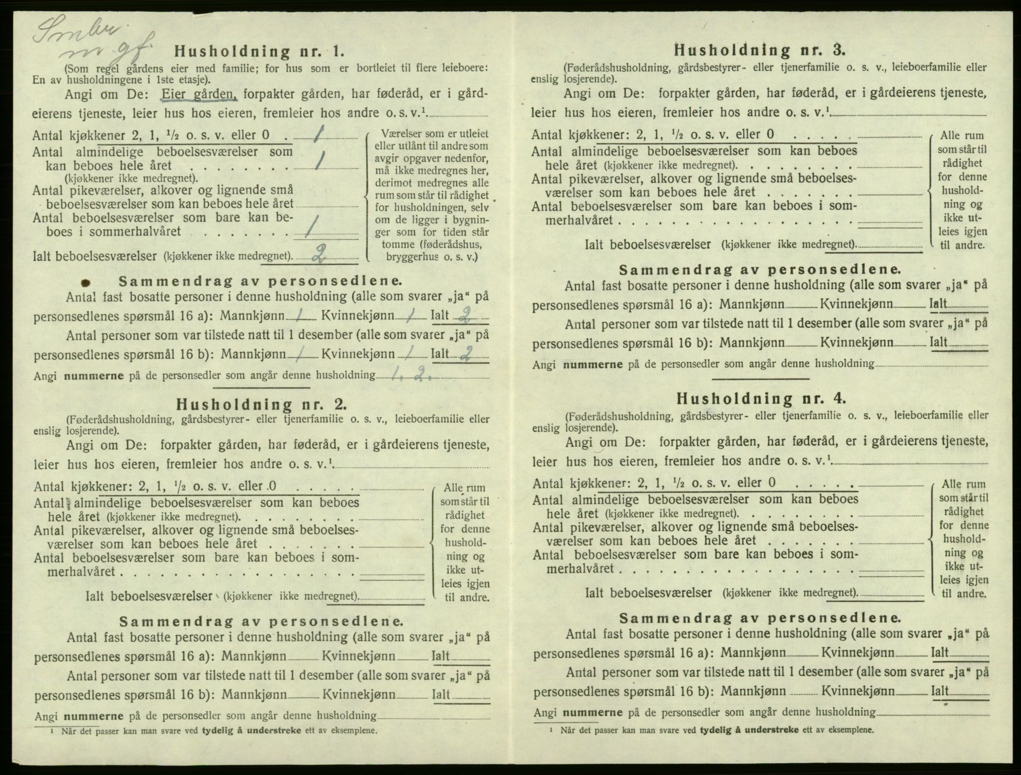 SAB, 1920 census for Kvam, 1920, p. 1428