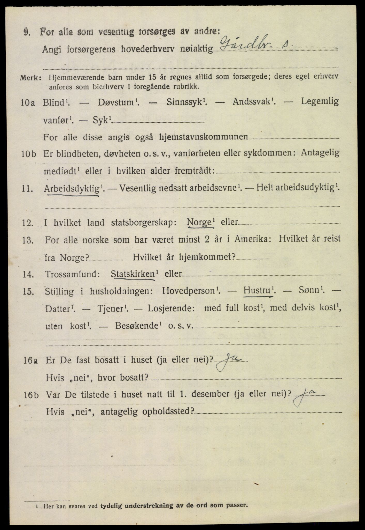 SAH, 1920 census for Sør-Aurdal, 1920, p. 9216