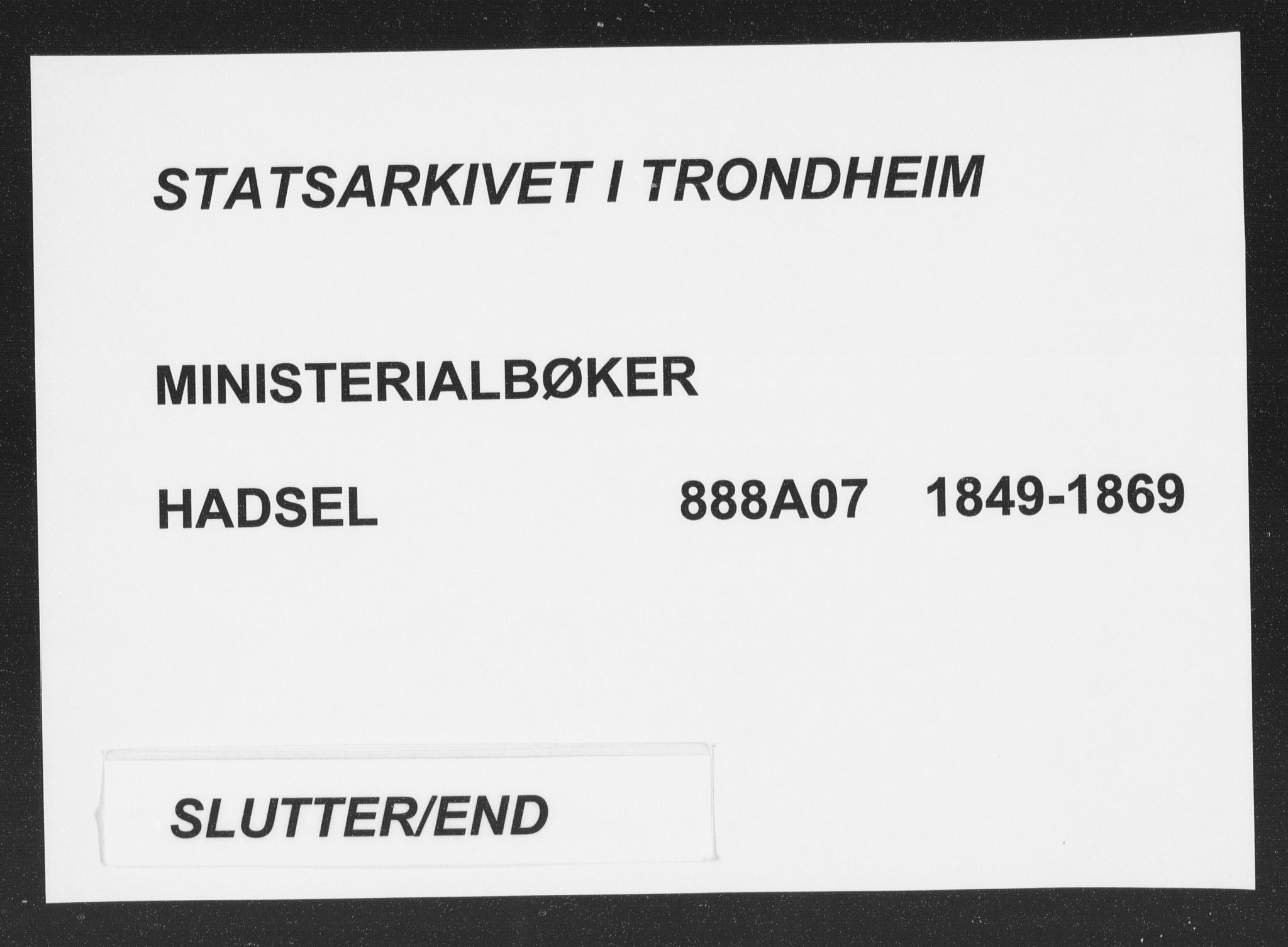 Ministerialprotokoller, klokkerbøker og fødselsregistre - Nordland, AV/SAT-A-1459/888/L1241: Parish register (official) no. 888A07, 1849-1869