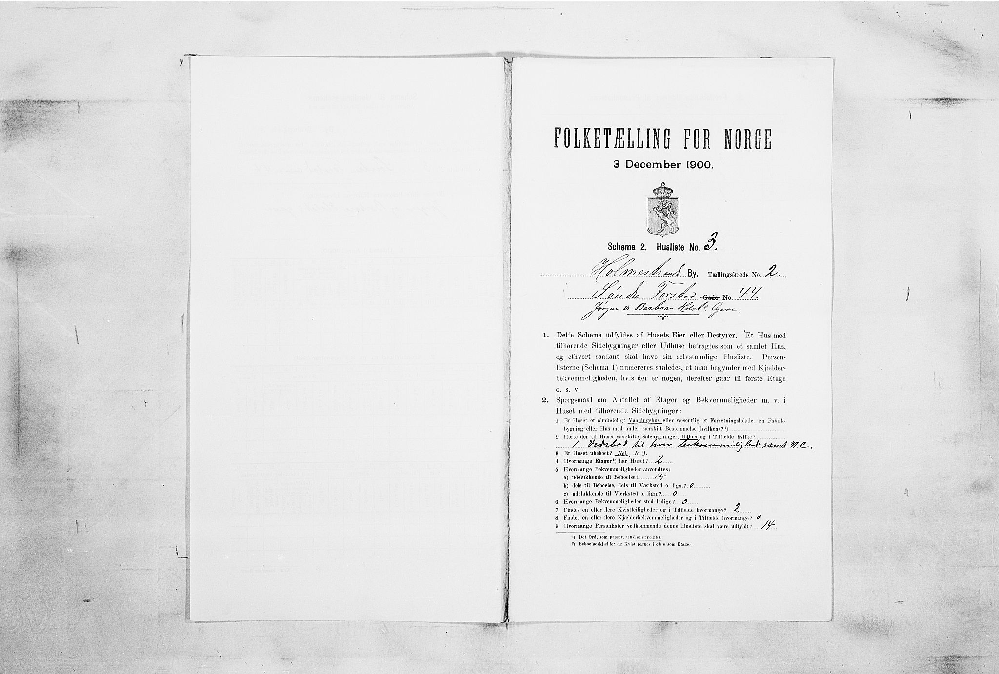RA, 1900 census for Holmestrand, 1900, p. 455