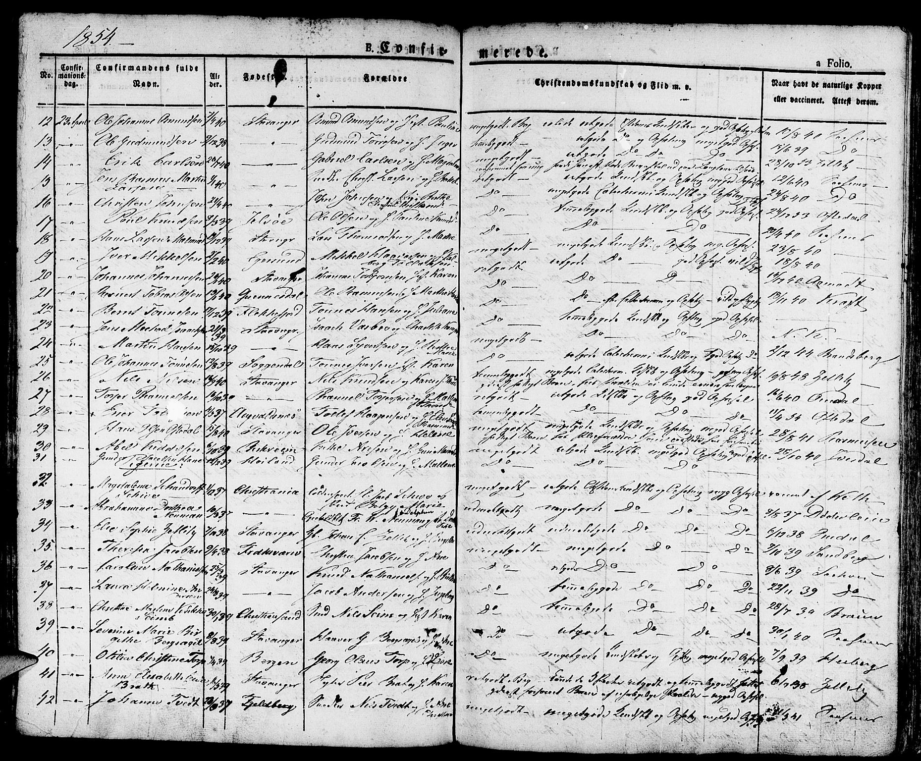 Domkirken sokneprestkontor, AV/SAST-A-101812/001/30/30BA/L0011: Parish register (official) no. A 11, 1832-1856