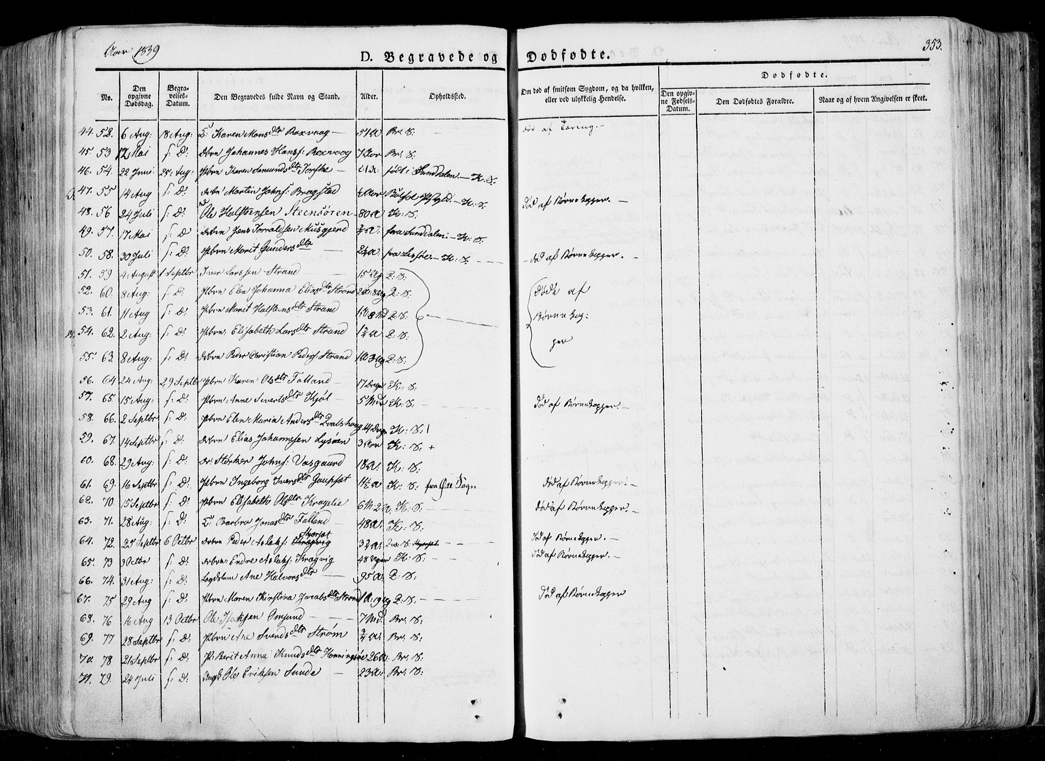 Ministerialprotokoller, klokkerbøker og fødselsregistre - Møre og Romsdal, AV/SAT-A-1454/568/L0803: Parish register (official) no. 568A10, 1830-1853, p. 353