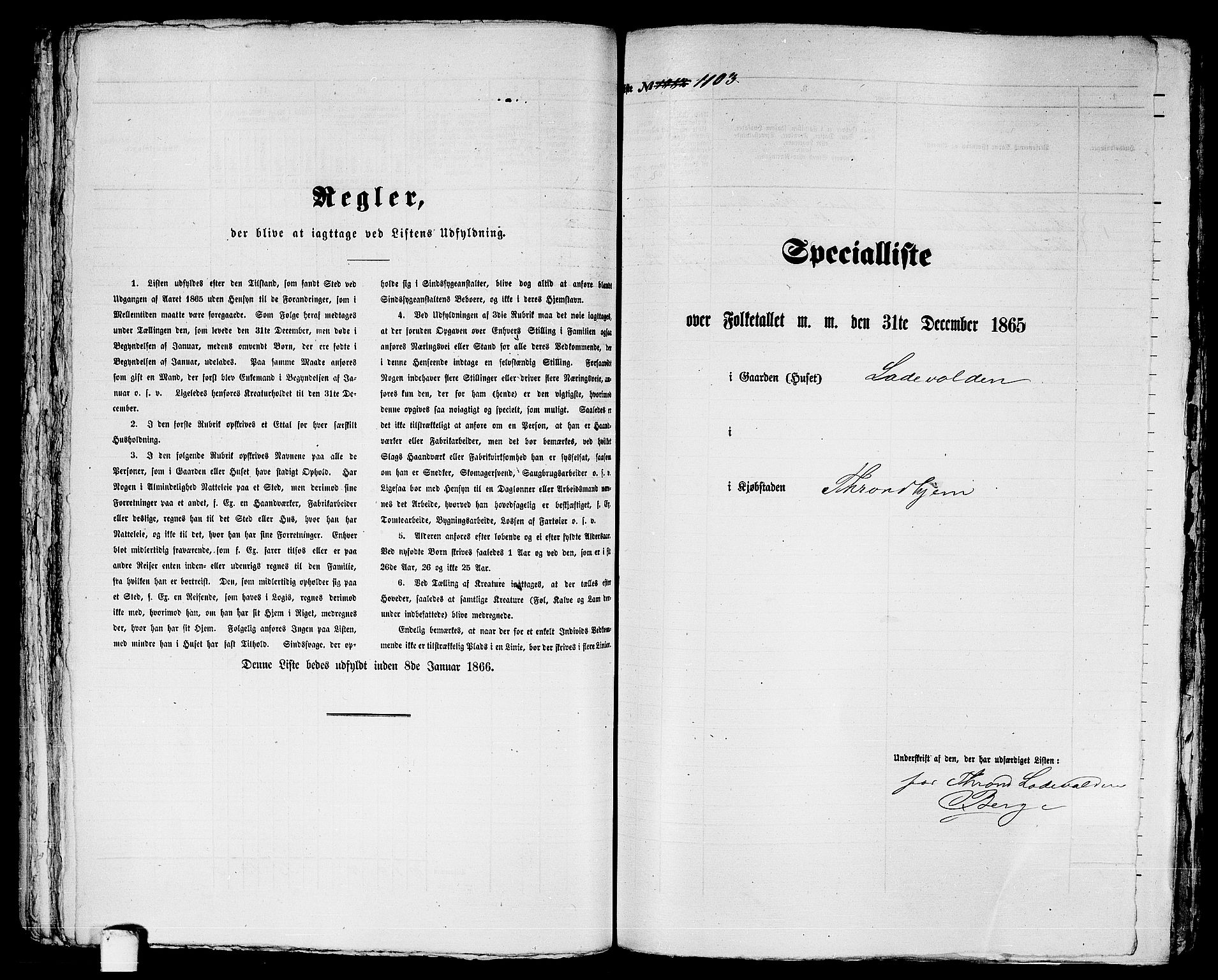 RA, 1865 census for Trondheim, 1865, p. 2287