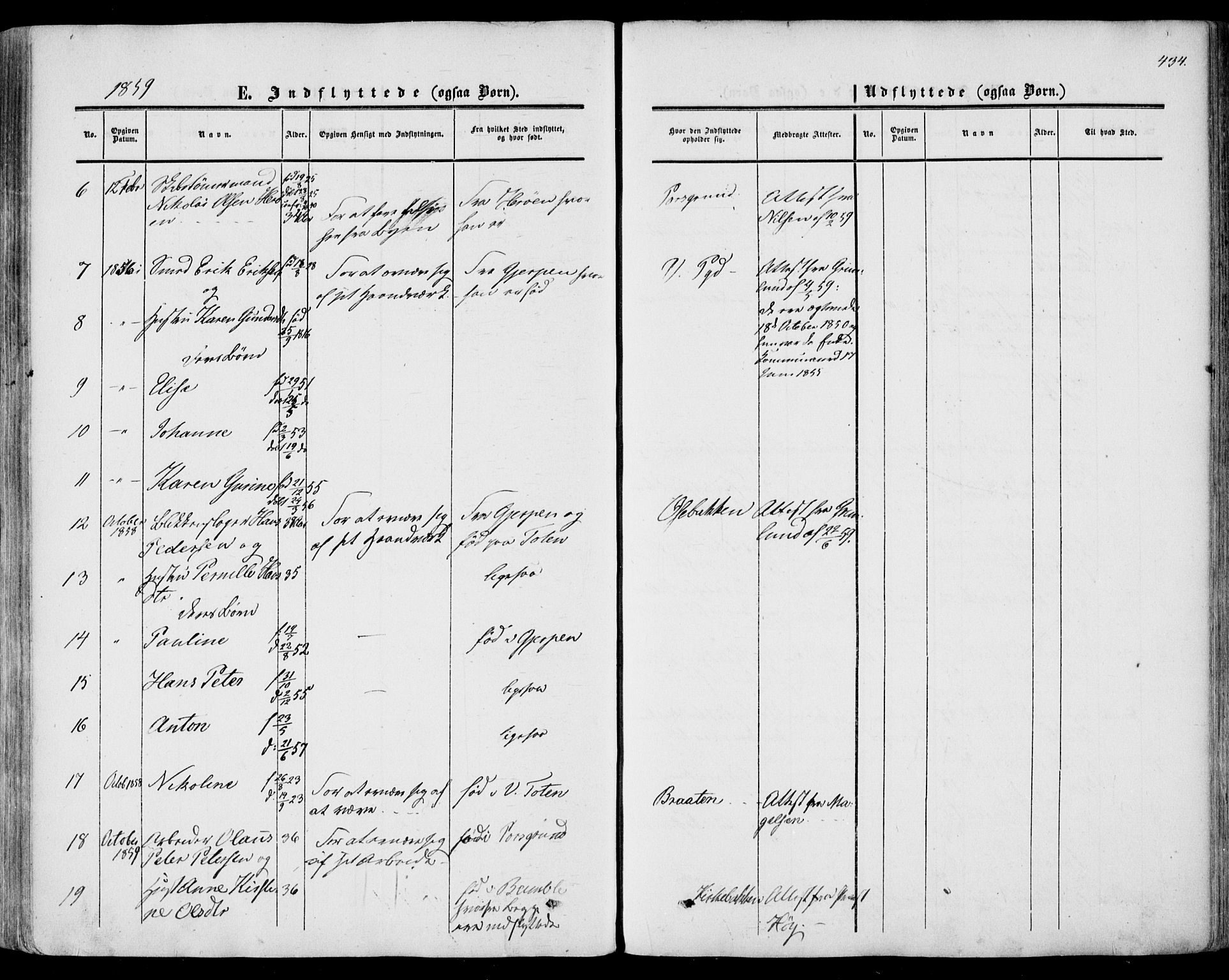 Porsgrunn kirkebøker , AV/SAKO-A-104/F/Fa/L0007: Parish register (official) no. 7, 1858-1877, p. 434