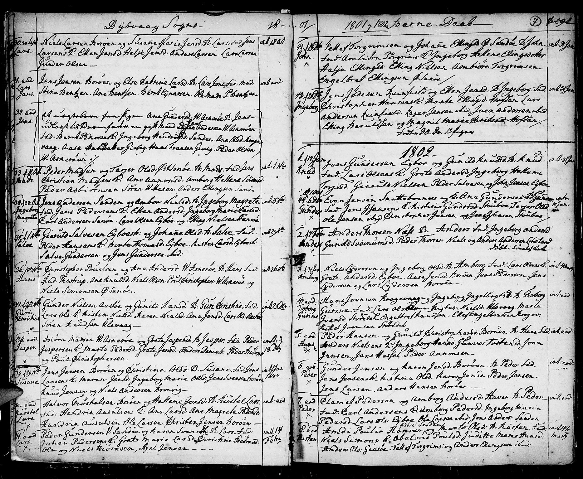 Holt sokneprestkontor, AV/SAK-1111-0021/F/Fa/L0001: Parish register (official) no. A 1 /3, 1721-1812, p. 7