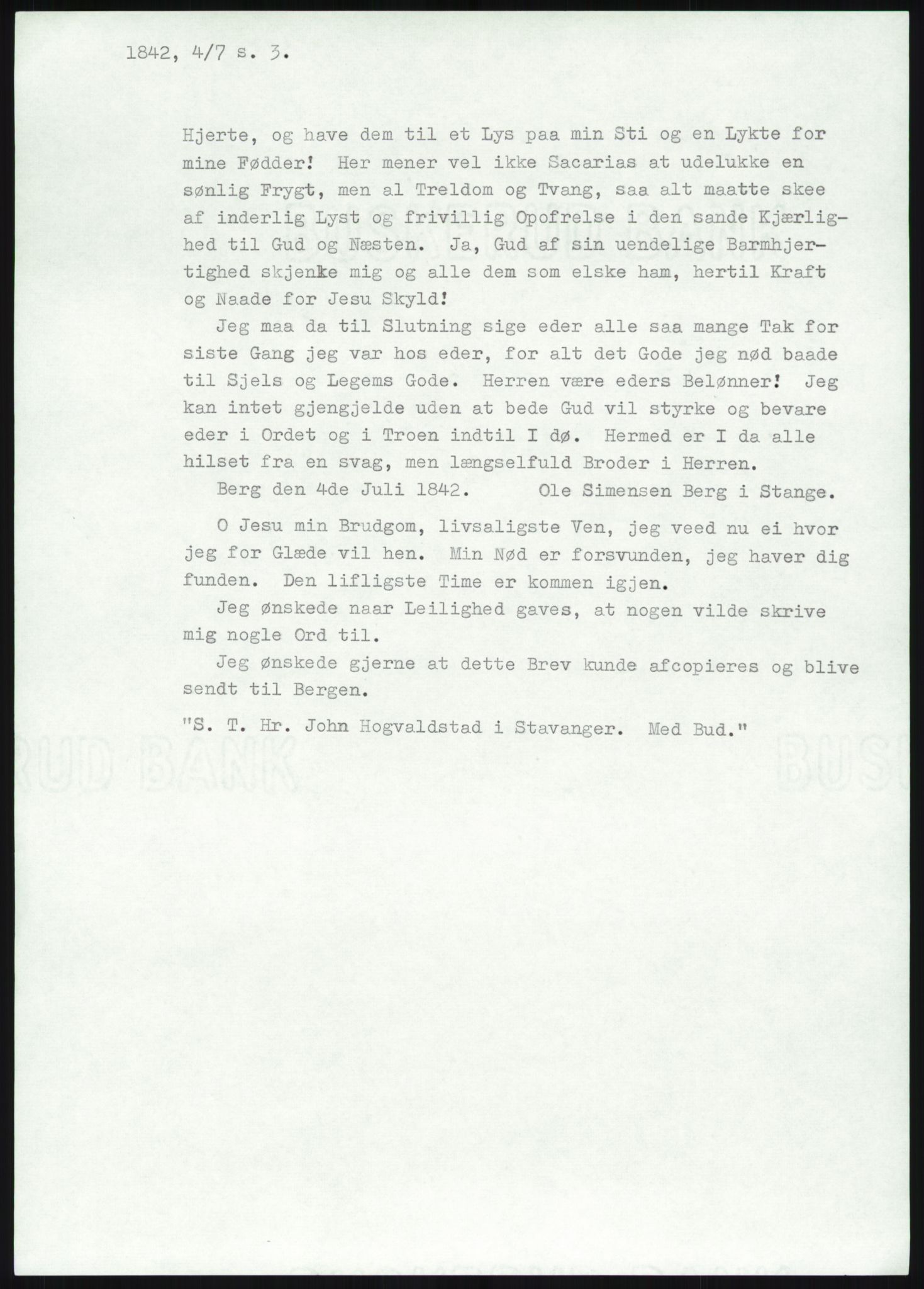 Samlinger til kildeutgivelse, Haugianerbrev, AV/RA-EA-6834/F/L0004: Haugianerbrev IV: 1827-1842, 1827-1842