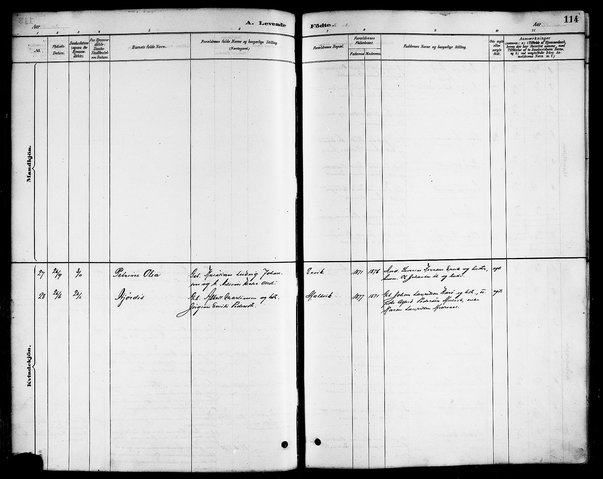 Ministerialprotokoller, klokkerbøker og fødselsregistre - Nordland, AV/SAT-A-1459/817/L0268: Parish register (copy) no. 817C03, 1884-1920, p. 114