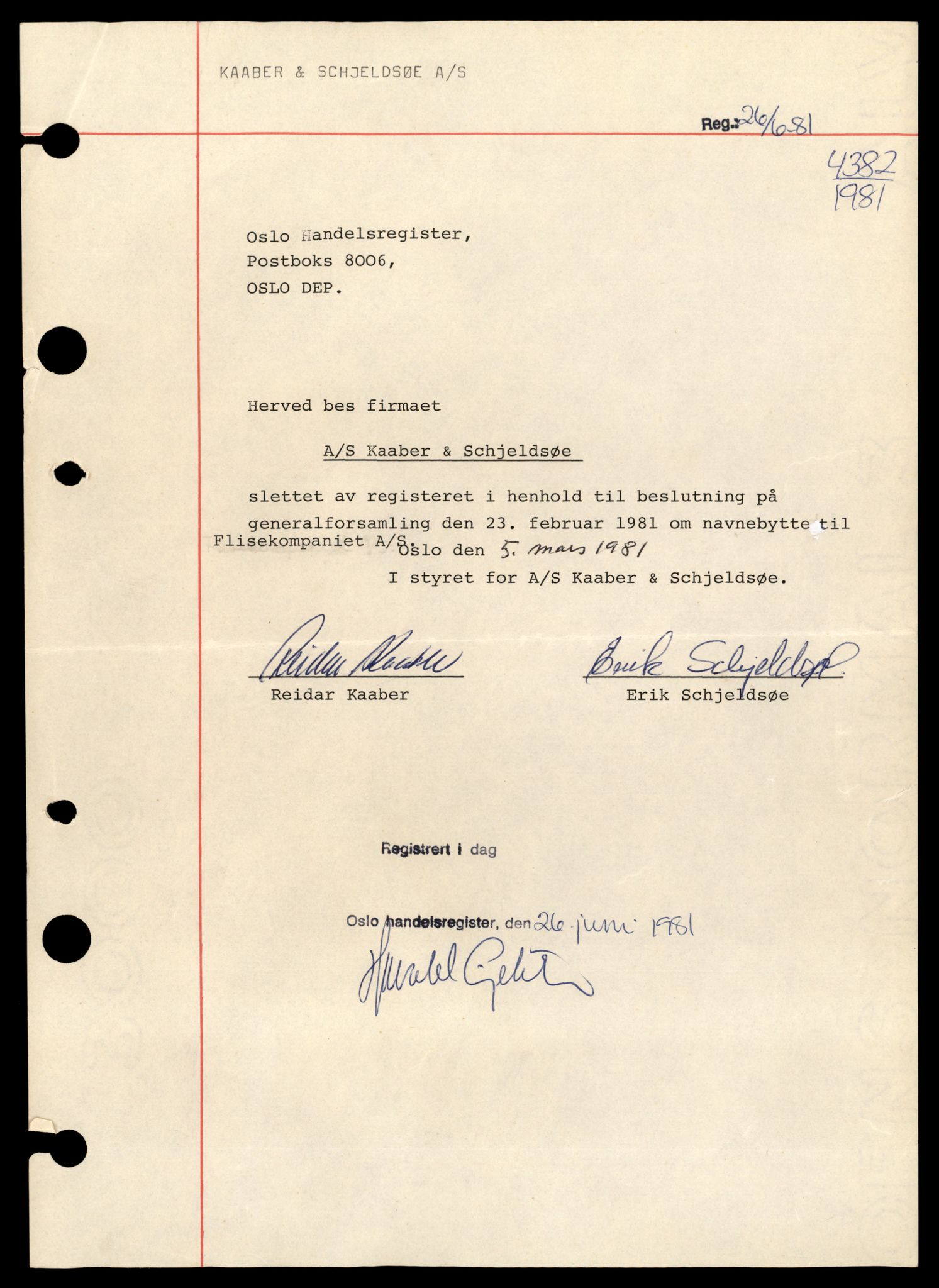 Oslo byfogd, Handelsregisteret, SAT/A-10867/G/Gb/Gbb/L0045: Registreringsmeldinger, K-M, 1981, p. 3