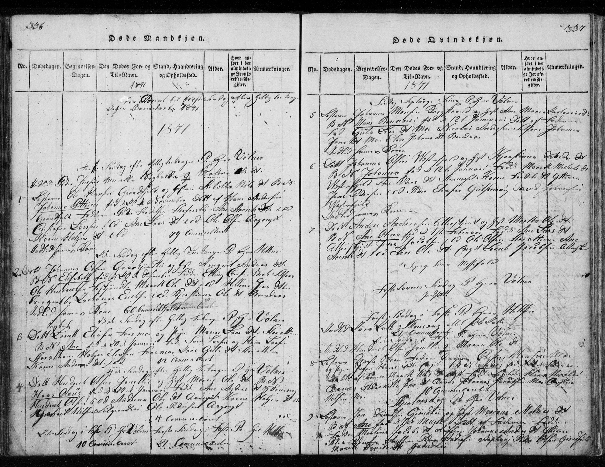 Ministerialprotokoller, klokkerbøker og fødselsregistre - Nordland, AV/SAT-A-1459/827/L0412: Parish register (copy) no. 827C01, 1820-1841, p. 336-337