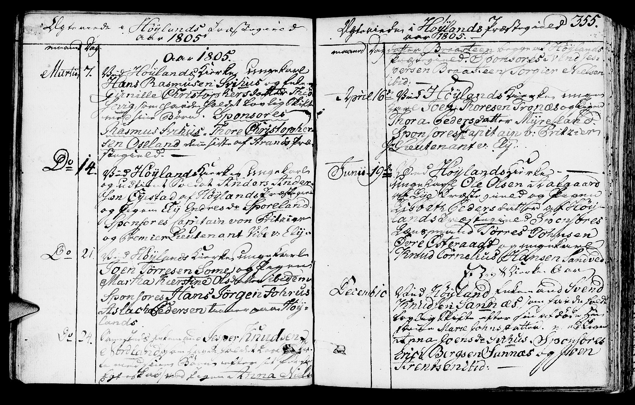 Høyland sokneprestkontor, SAST/A-101799/001/30BA/L0005: Parish register (official) no. A 5, 1804-1815, p. 355