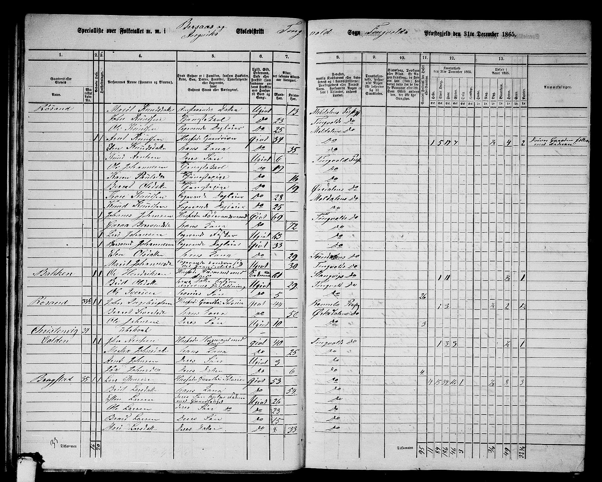 RA, 1865 census for Tingvoll, 1865, p. 29