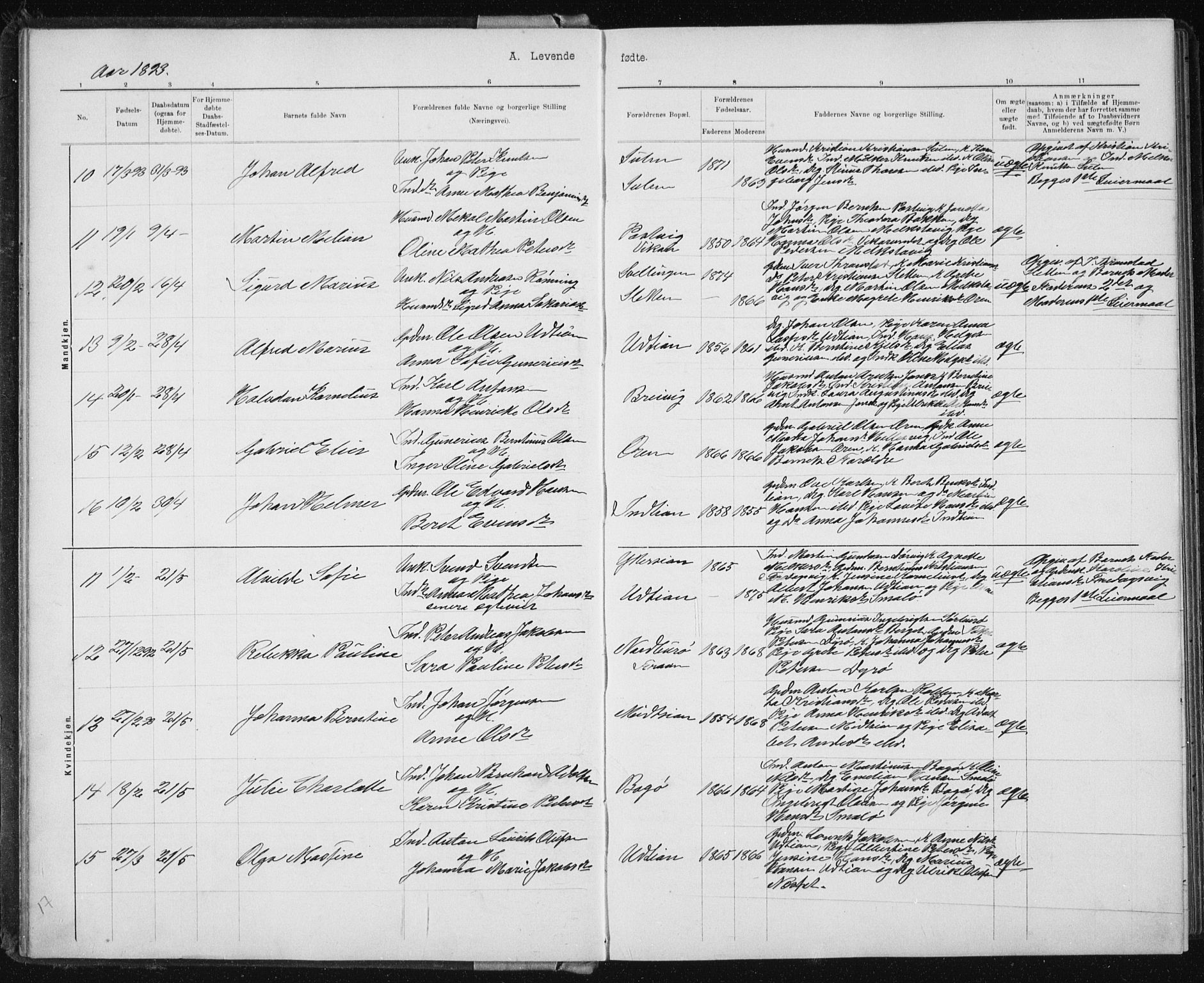 Ministerialprotokoller, klokkerbøker og fødselsregistre - Sør-Trøndelag, AV/SAT-A-1456/640/L0586: Parish register (copy) no. 640C03b, 1891-1908