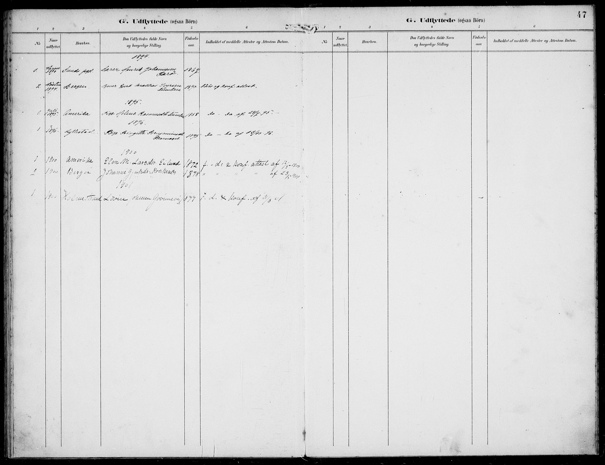 Solund sokneprestembete, SAB/A-81401: Parish register (official) no. B  1, 1891-1901, p. 47