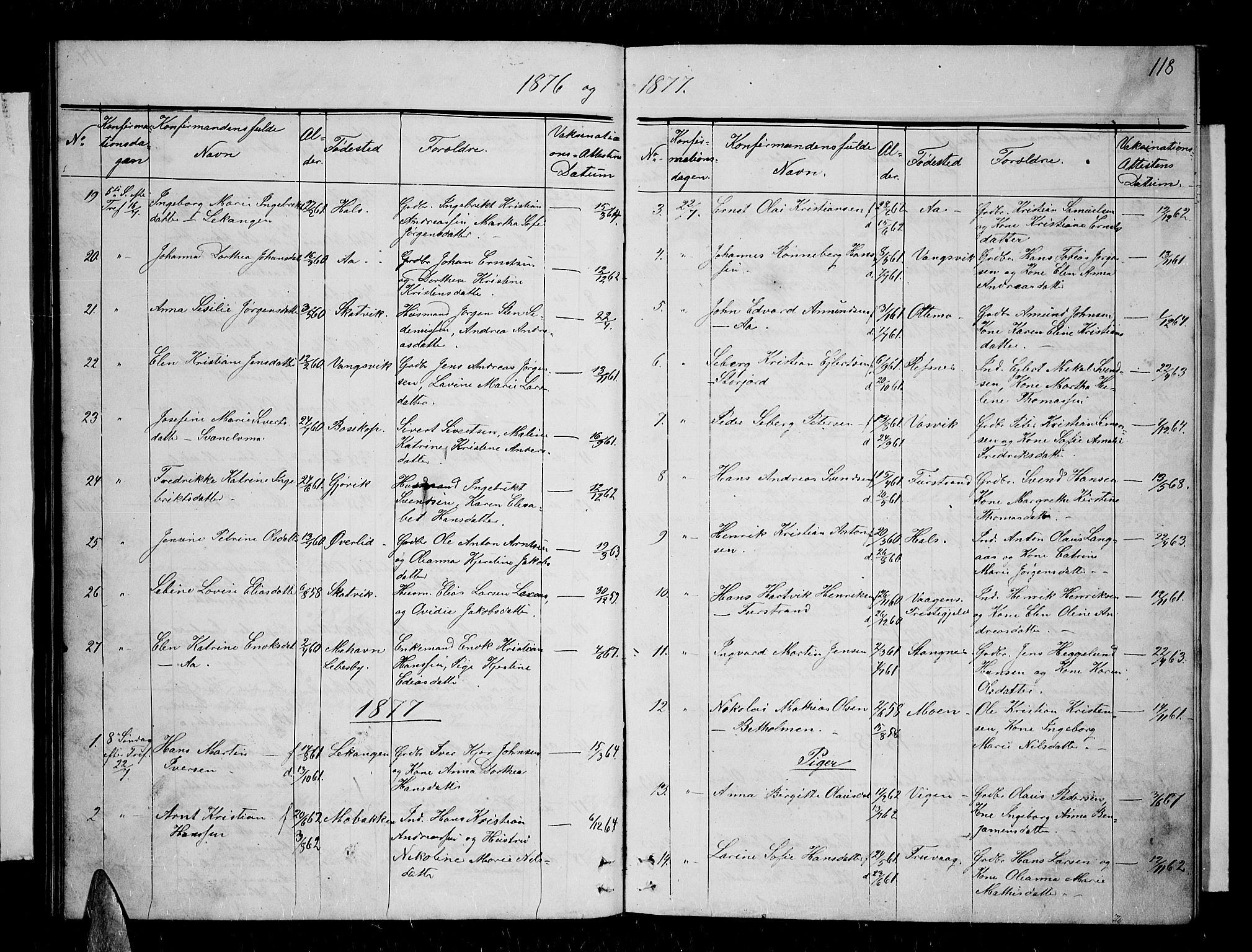 Tranøy sokneprestkontor, SATØ/S-1313/I/Ia/Iab/L0003klokker: Parish register (copy) no. 3, 1861-1887, p. 118