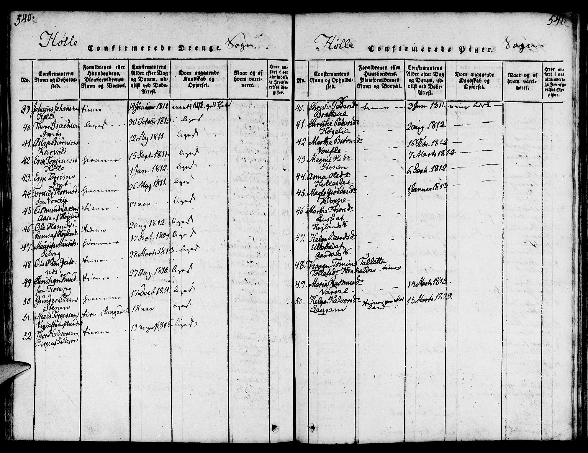 Strand sokneprestkontor, SAST/A-101828/H/Ha/Haa/L0004: Parish register (official) no. A 4 /2, 1816-1833, p. 540-541