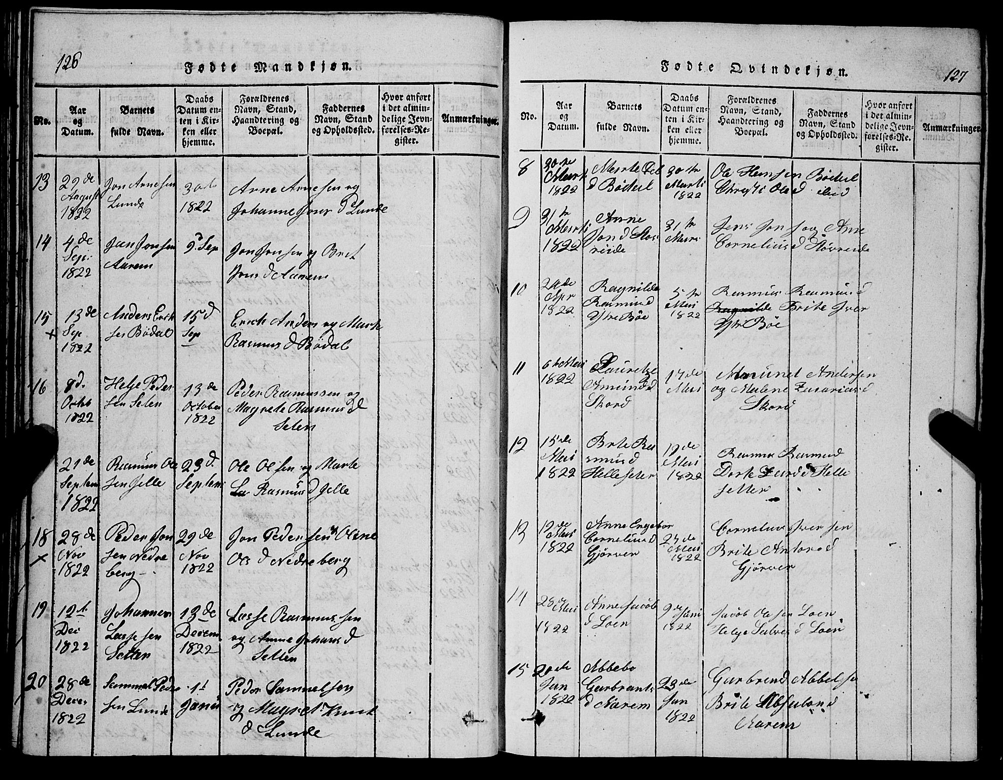 Stryn Sokneprestembete, SAB/A-82501: Parish register (copy) no. C 1, 1801-1845, p. 126-127